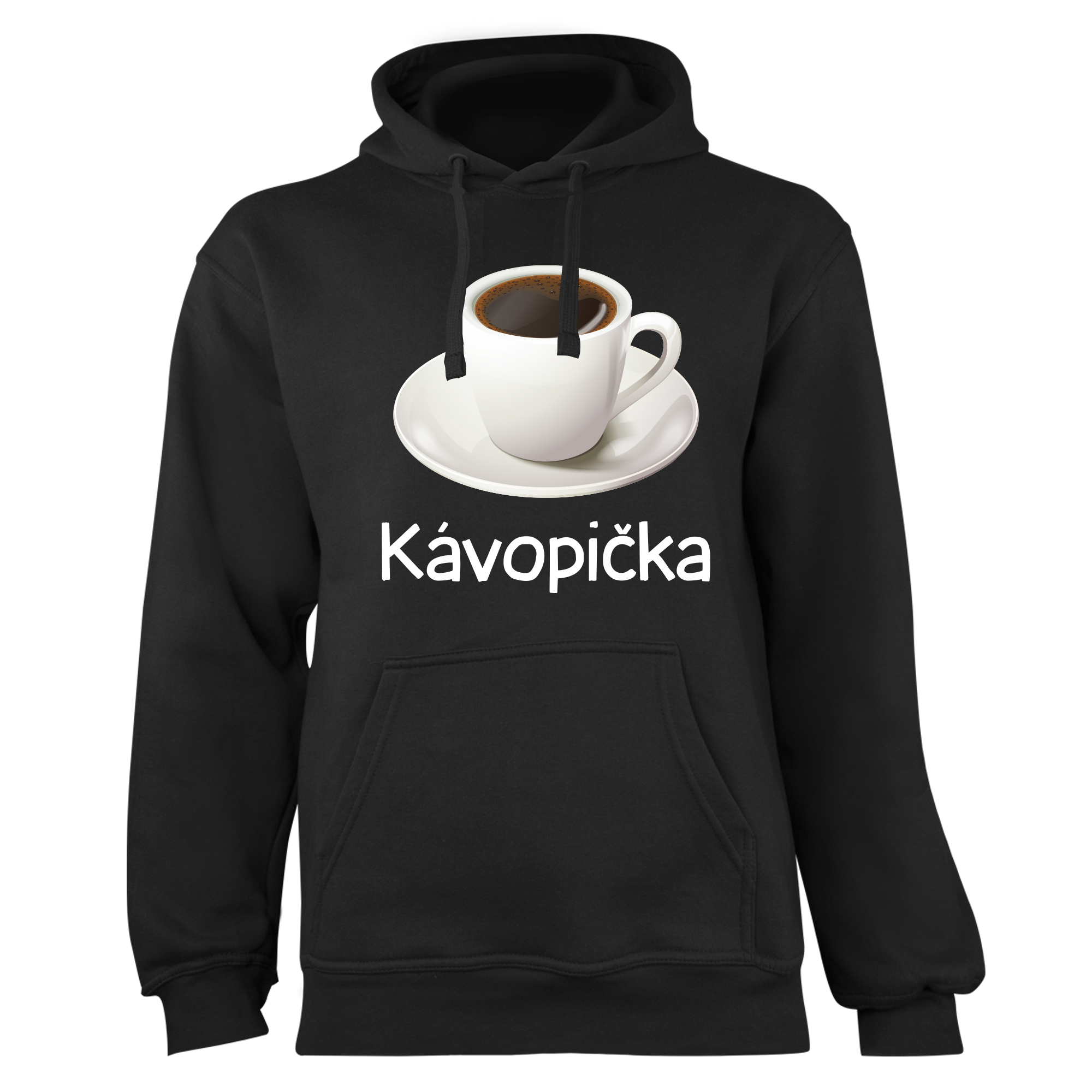 Mikina s potlačou "Kávopička" (Mikina s kvalitnou potlačou)