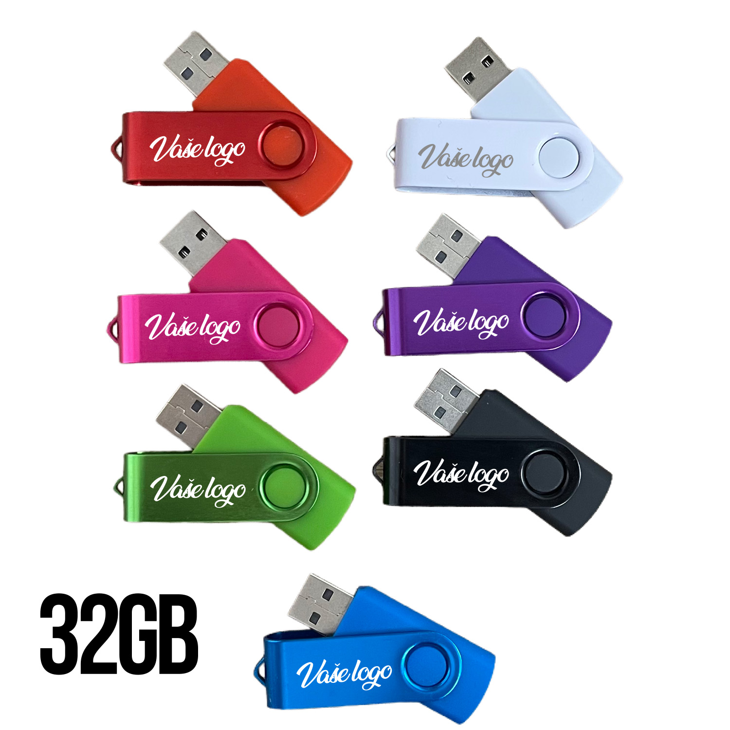 USB kľúč 32gb s vlastným textom/logo