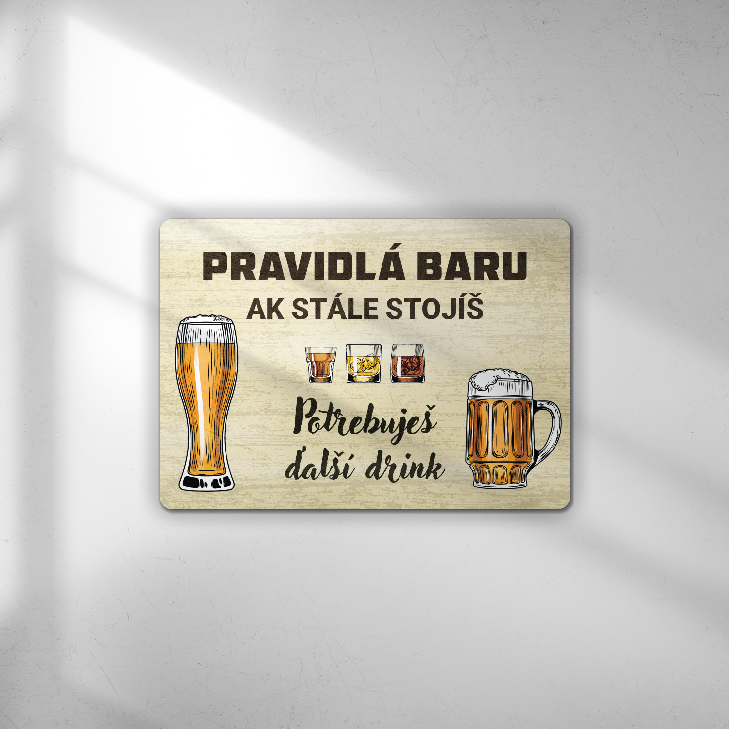 Pravidlá baru - tabuľka s potlačou