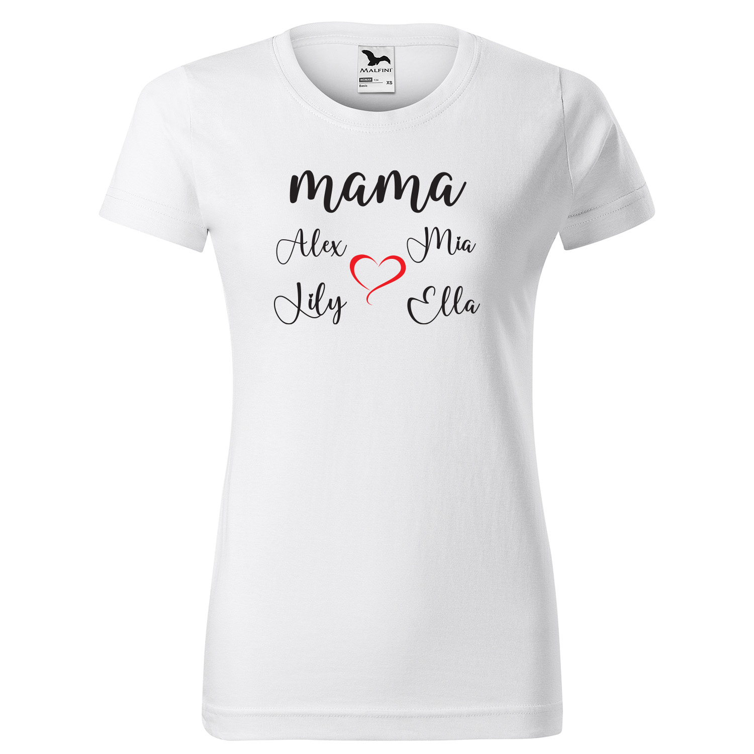 Tričko s potlačou "MAMA s menami detí"
