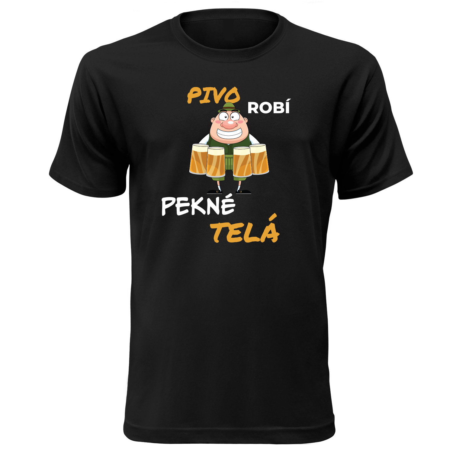 Vtipné tričko s potlačou "Pivo robí pekné telá" (Tričko s kvalitnou potlačou)