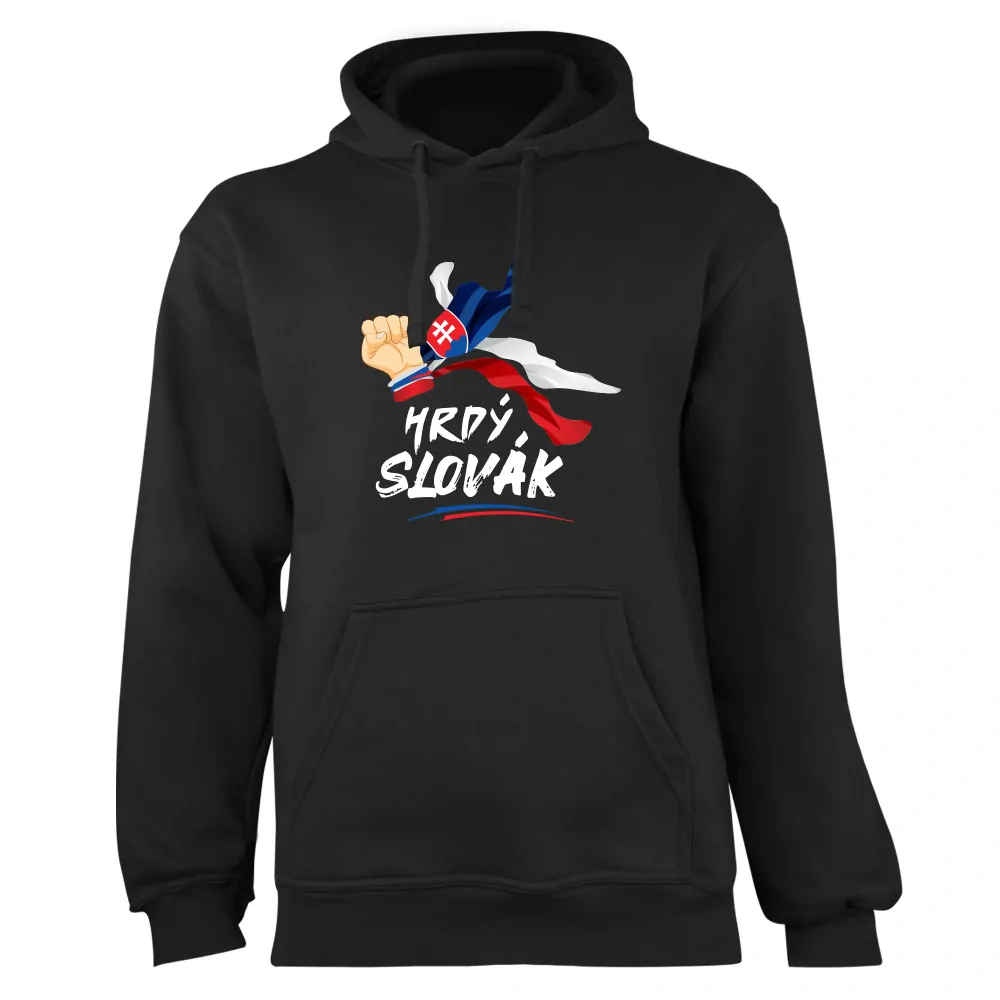 Mikina s potlačou "Hrdý Slovák" (Mikina s kvalitnou potlačou)