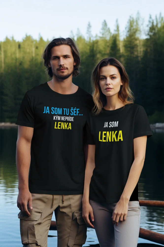 Set párové tričká s potlačou Ja som tu šéf, kým nepríde *MENO*/Ja som *MENO*