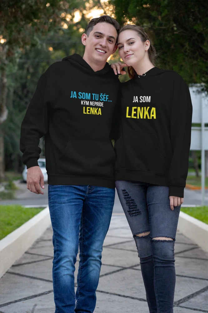 Set párové mikiny s potlačou Ja som tu šéf, kým nepríde *MENO*/Ja som *MENO*