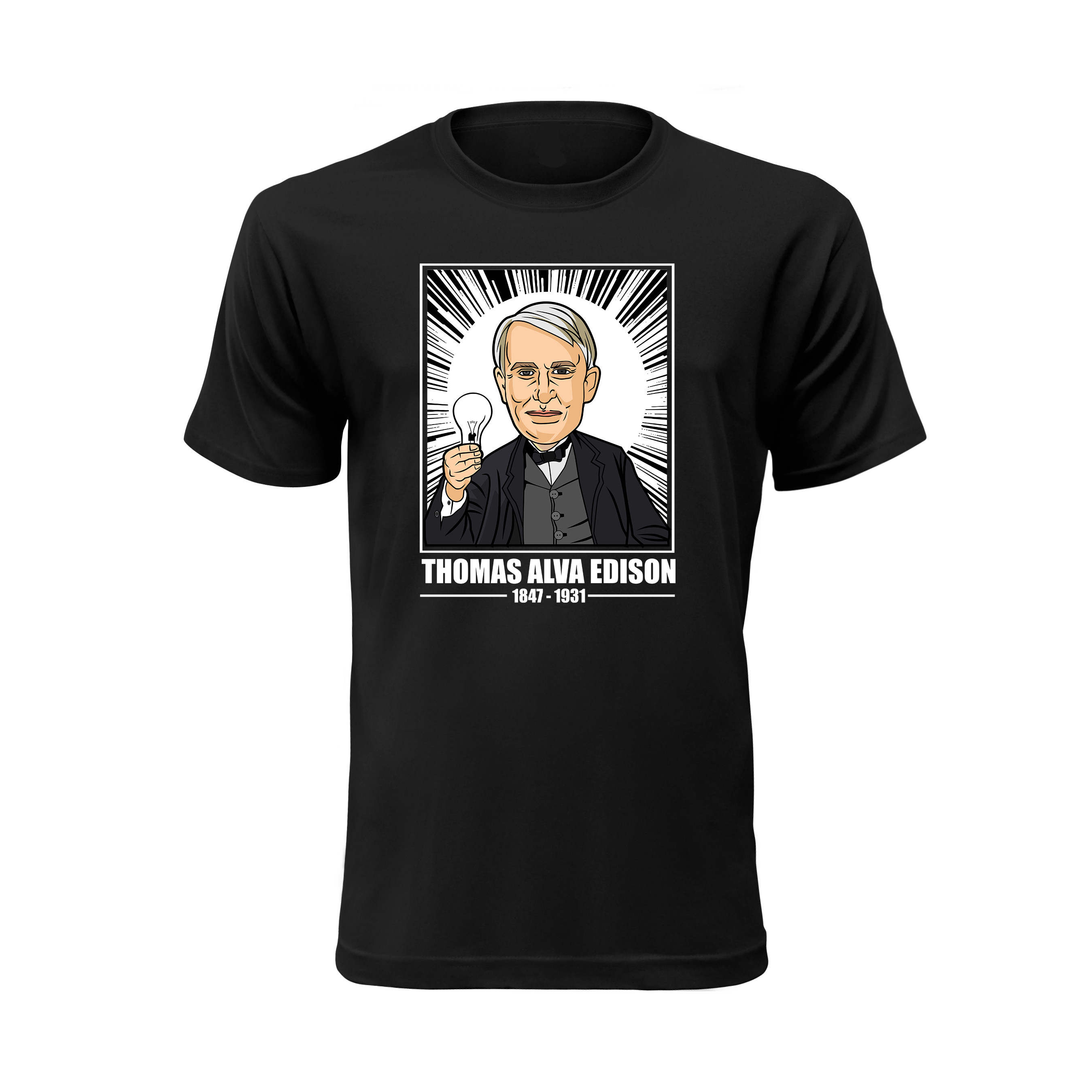 Vtipné tričko s potlačou "Thomas Alva Edison" (Tričko s kvalitnou potlačou)