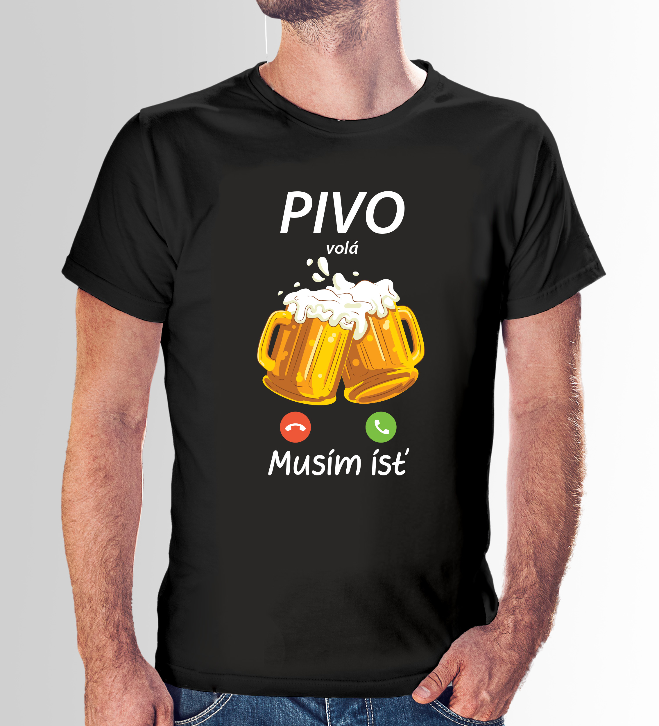 VÝPREDAJ Tričko s potlačou "Pivo volá, musím ísť"