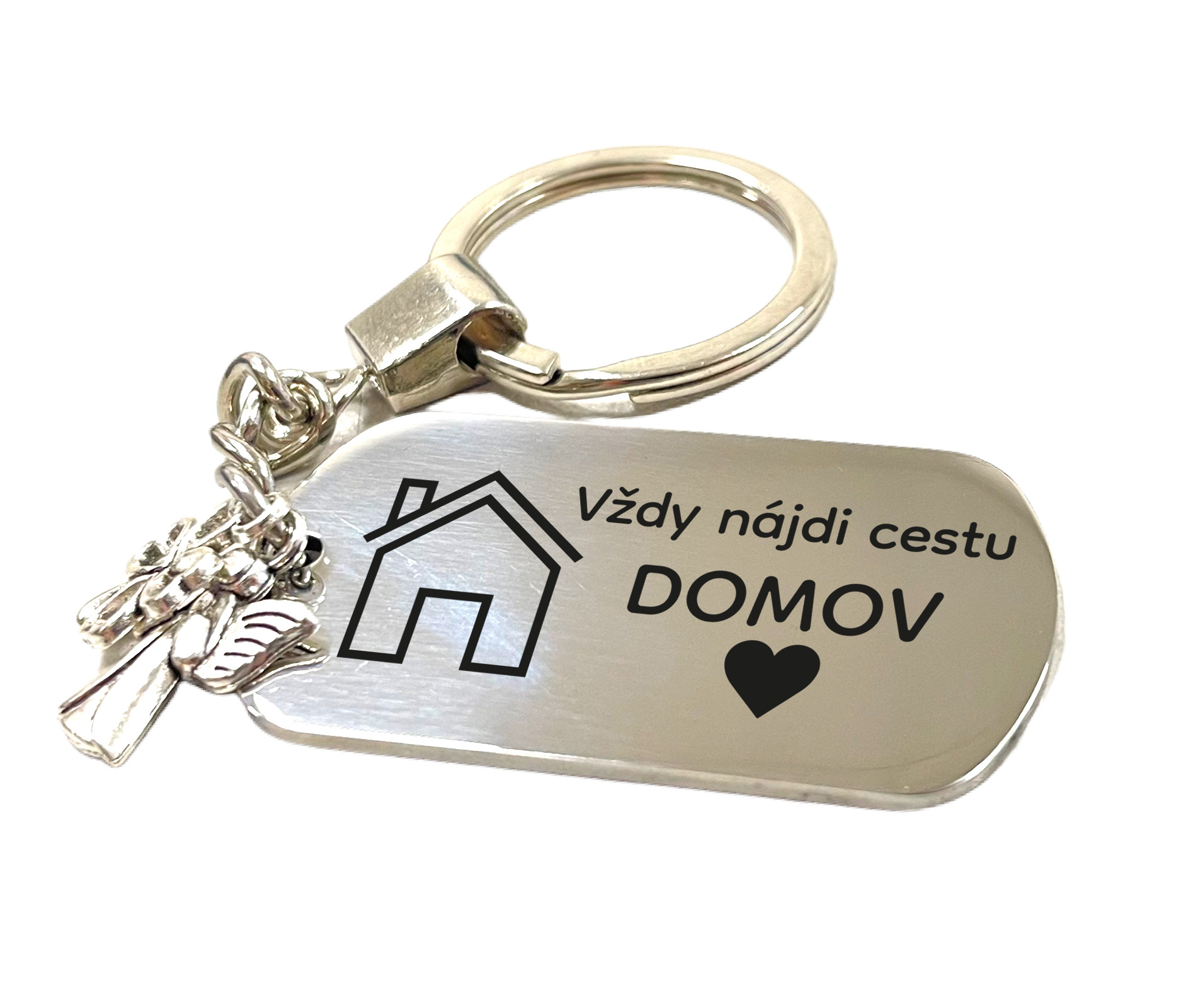 Kľúčenka z nerezovej ocele "Vždy nájdi cestu domov"