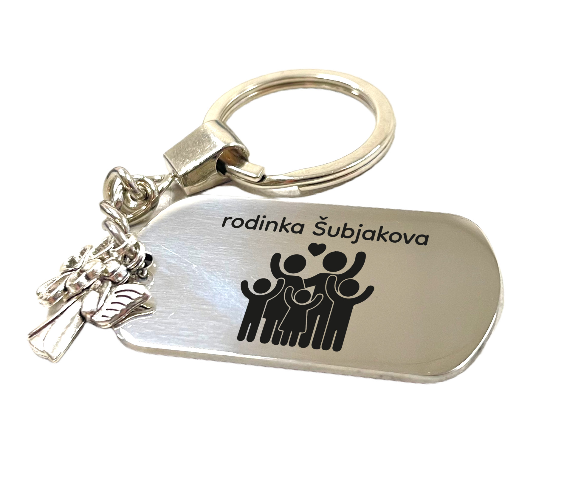 Kľúčenka z nerezovej ocele "Rodinka"