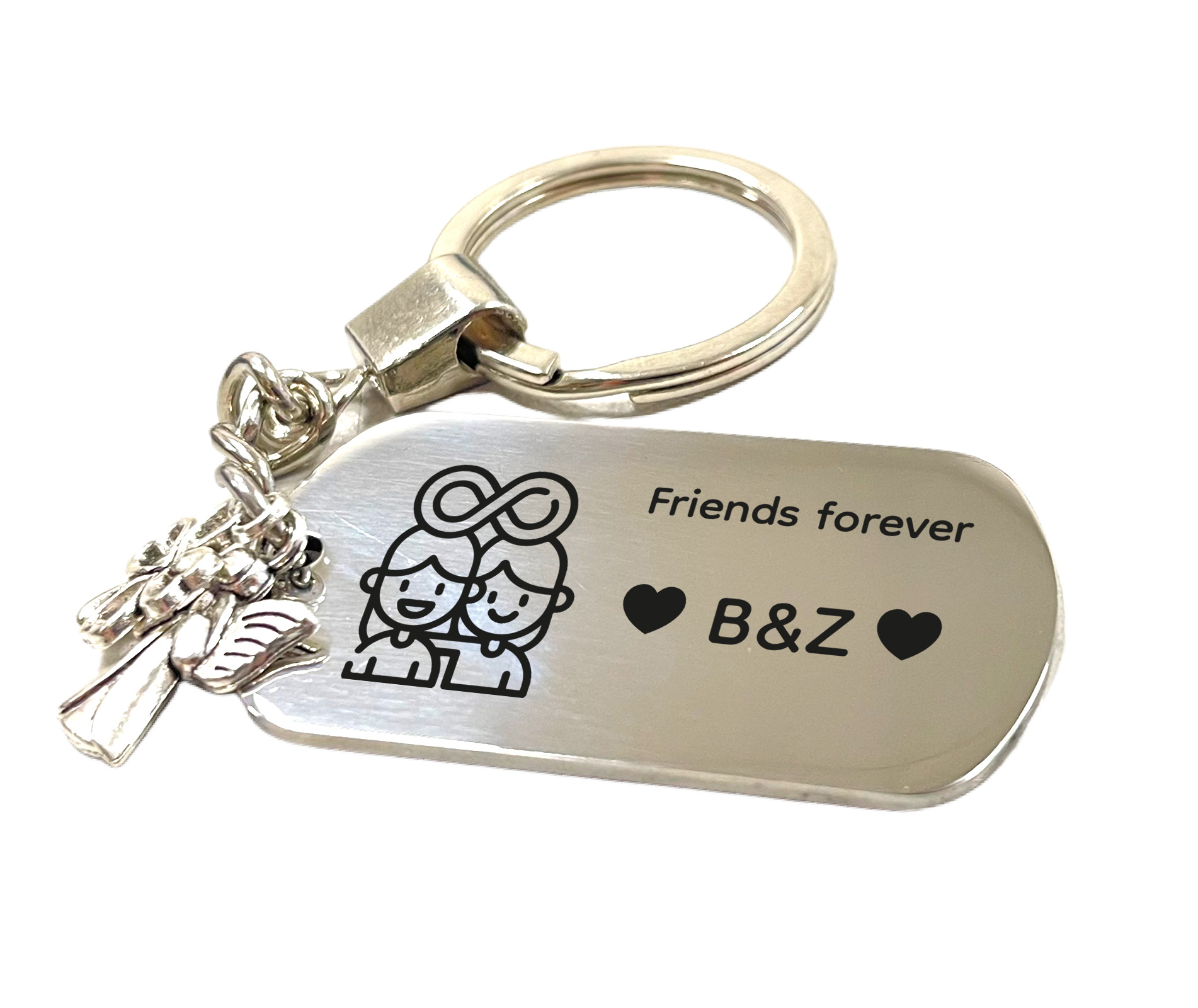 Kľúčenka z nerezovej ocele "Friends forever"