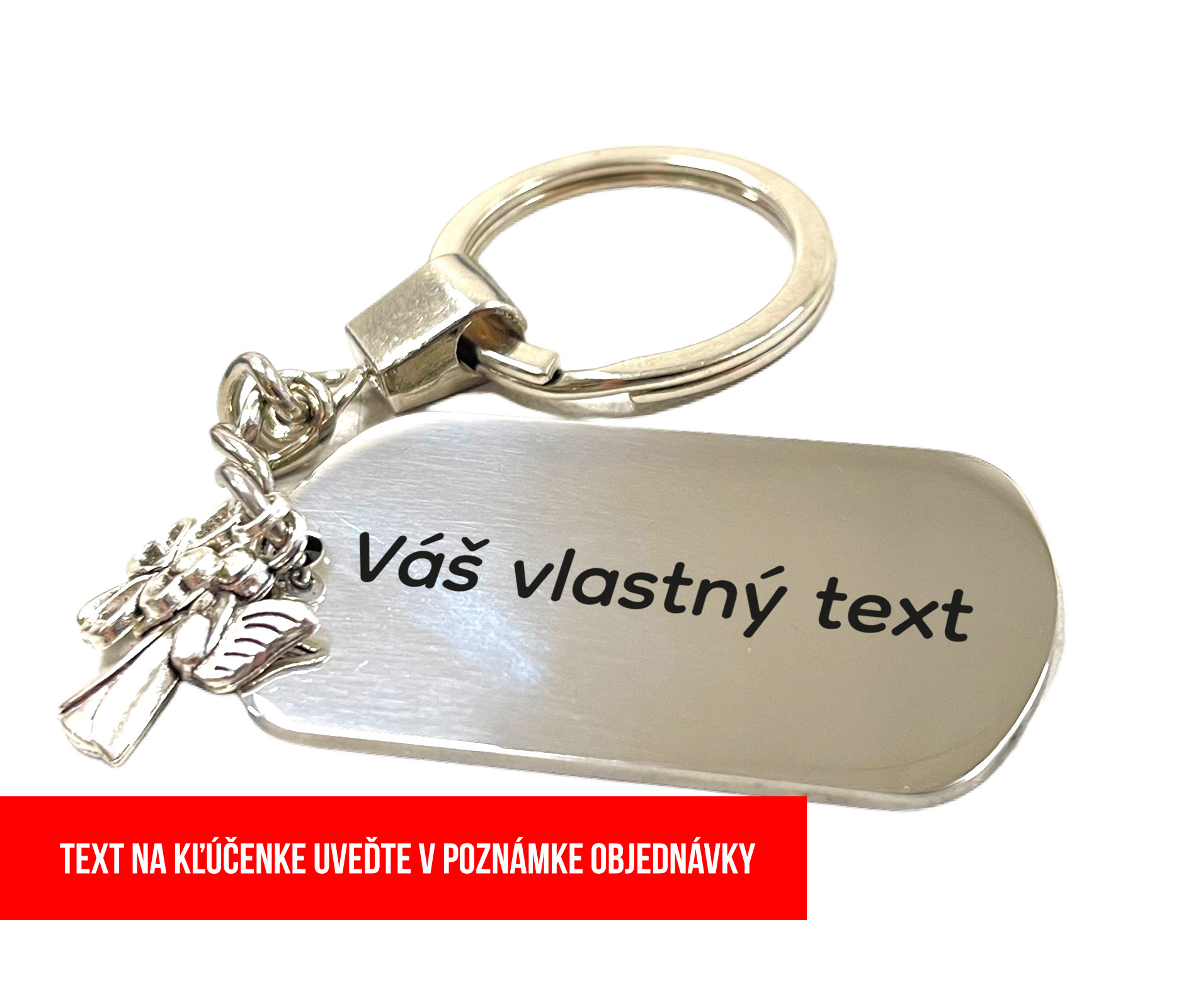 Kľúčenka z nerezovej ocele s vlastným textom
