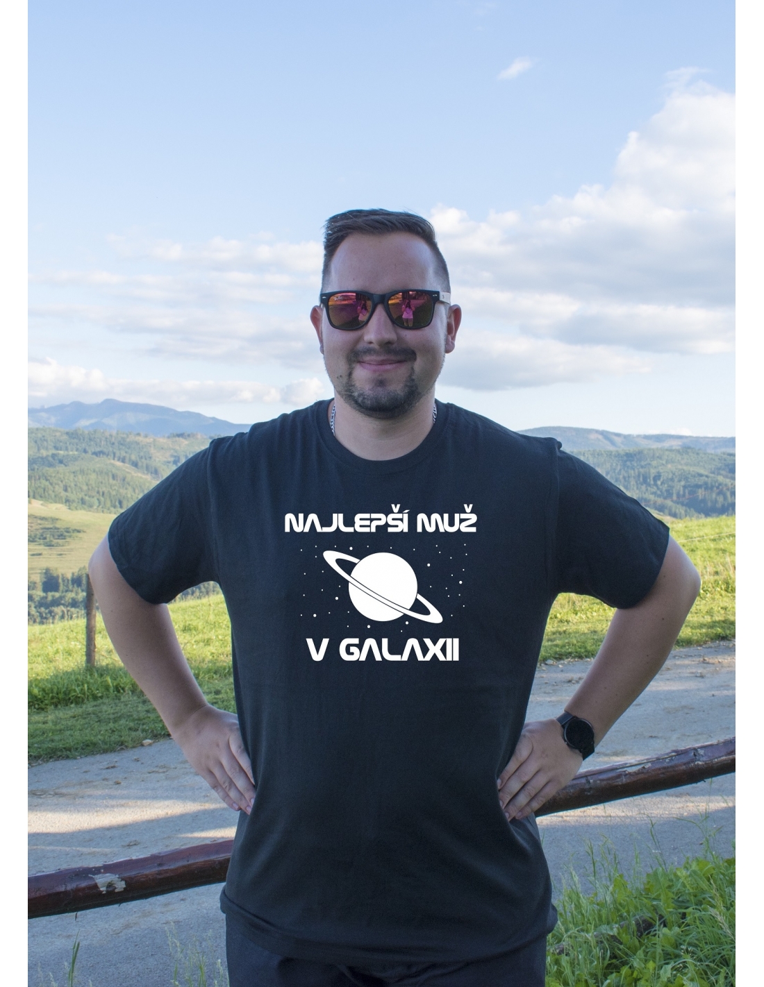 Vtipné tričko s potlačou "Najlepší muž v galaxii" (Tričko s kvalitnou potlačou)