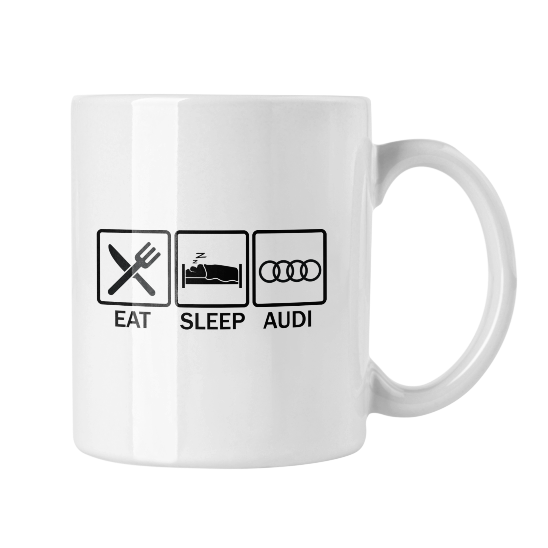 Hrnček s potlačou Eat Sleep Audi
