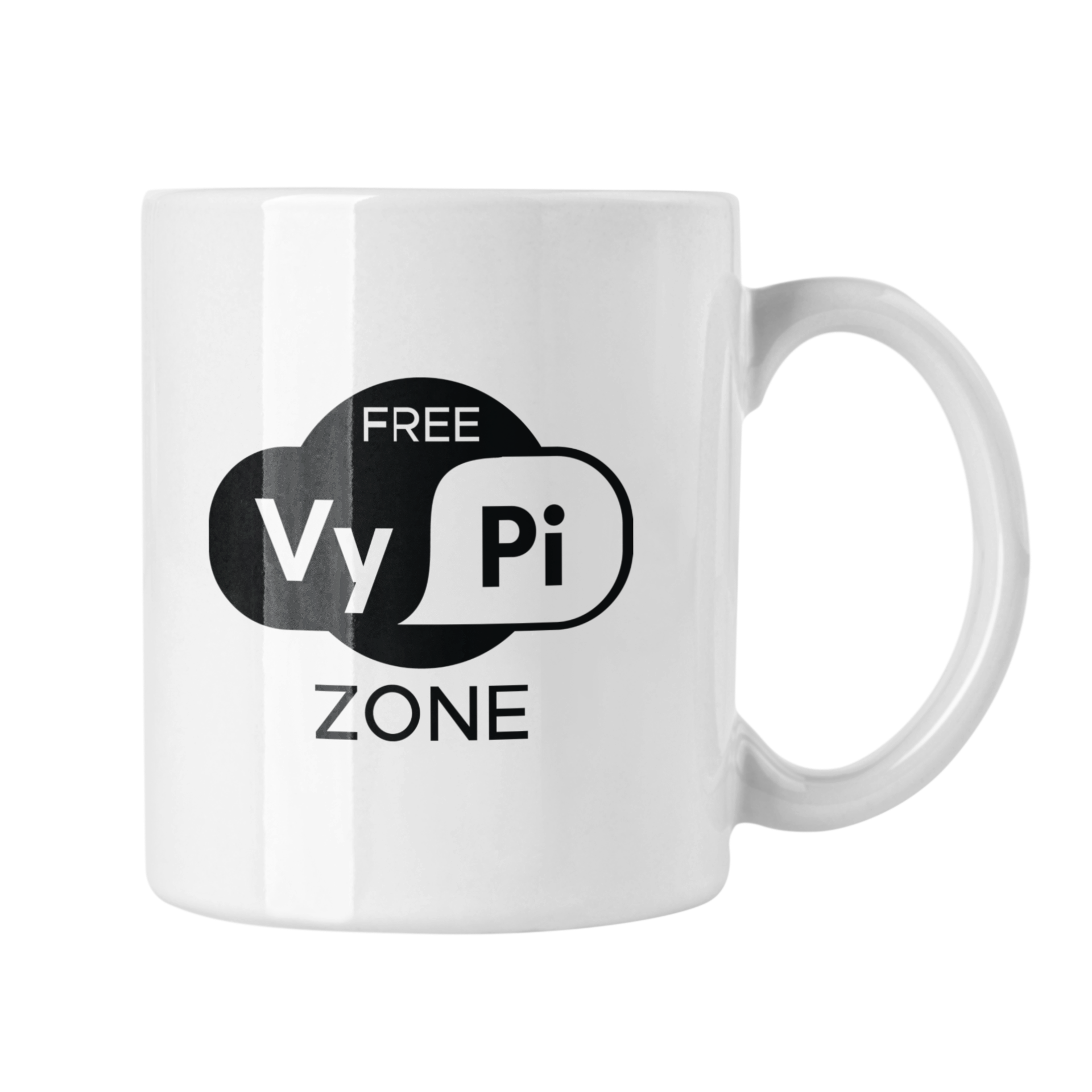 Hrnček s potlačou Vypi zone