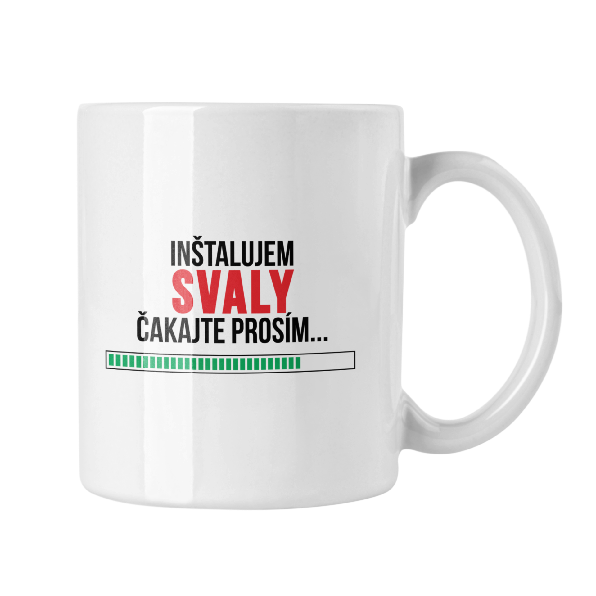 Hrnček s potlačou Inštalujem svaly