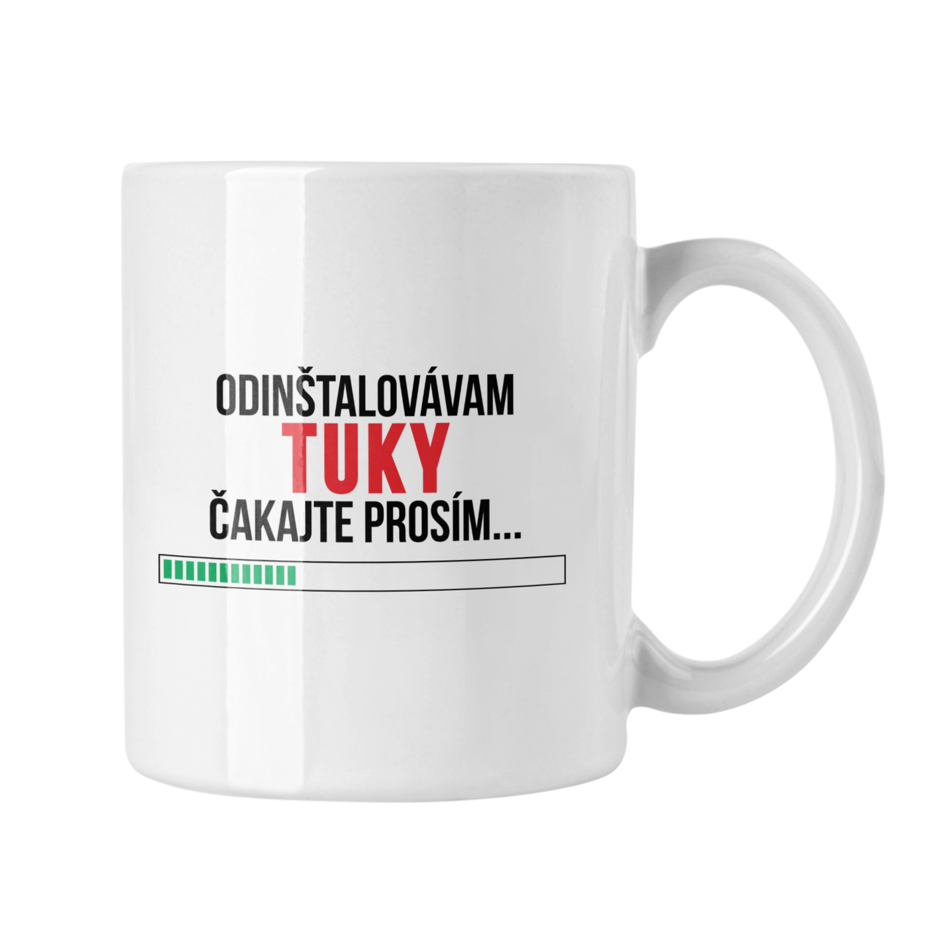 Hrnček s potlačou Odinštalovávam tuky