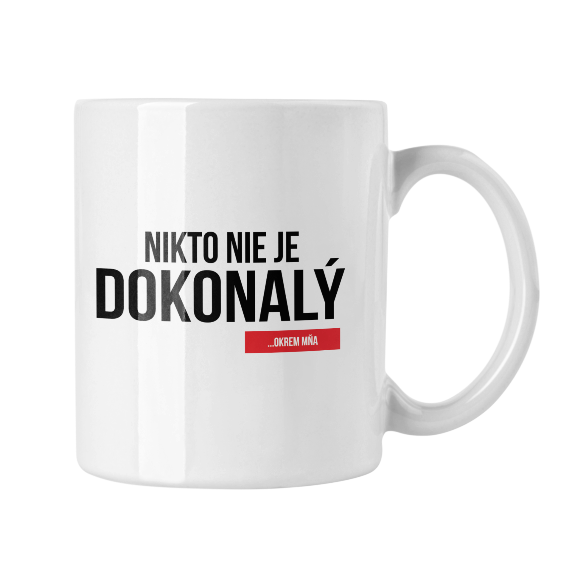 Hrnček s potlačou Nikto nie je DOKONALÝ