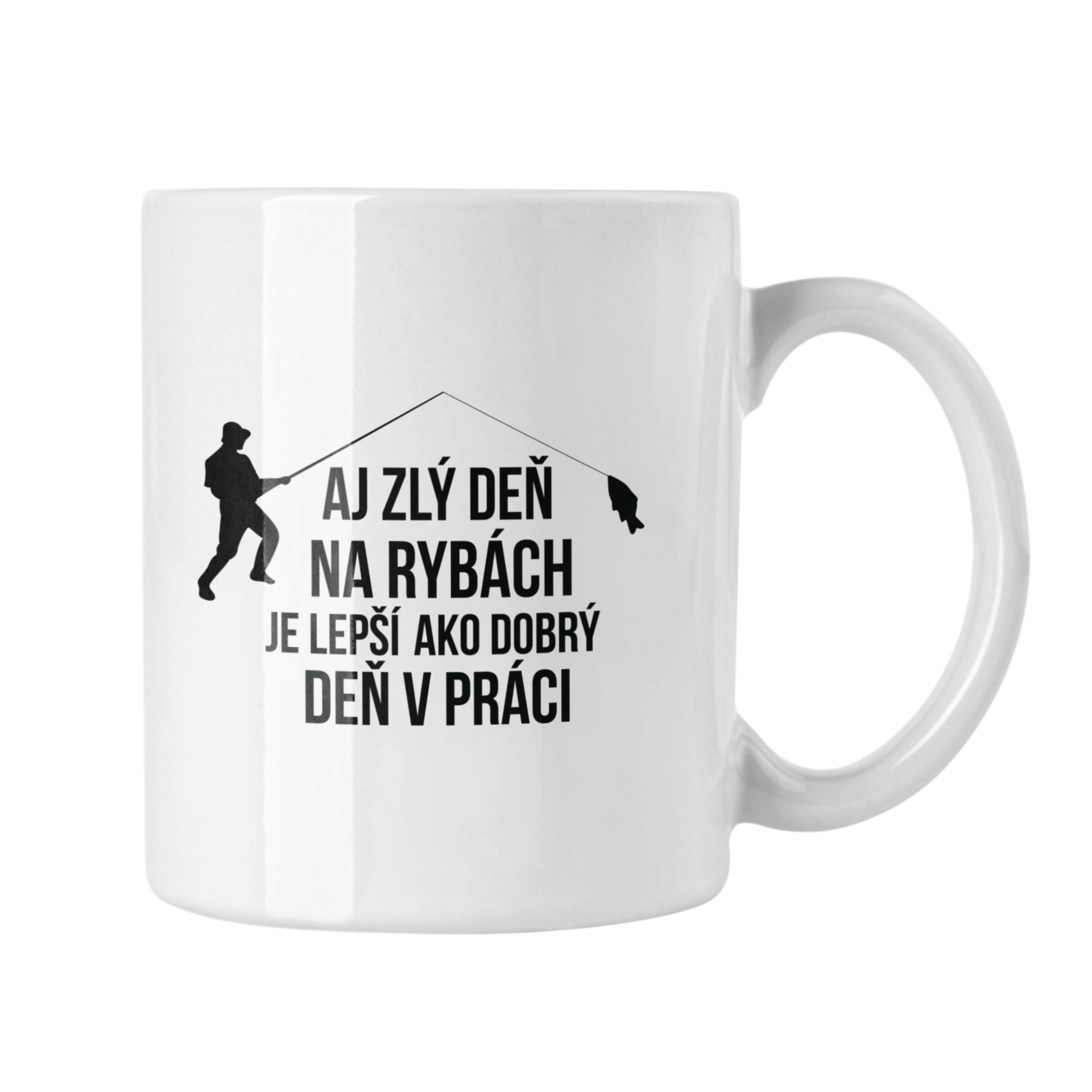 Hrnček s potlačou Zlý deň na rybách