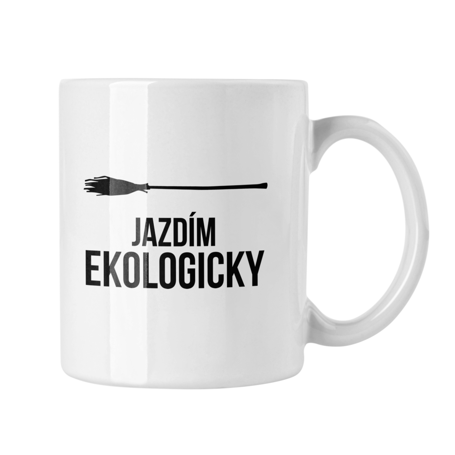 Hrnček s potlačou Jazdím ekologicky