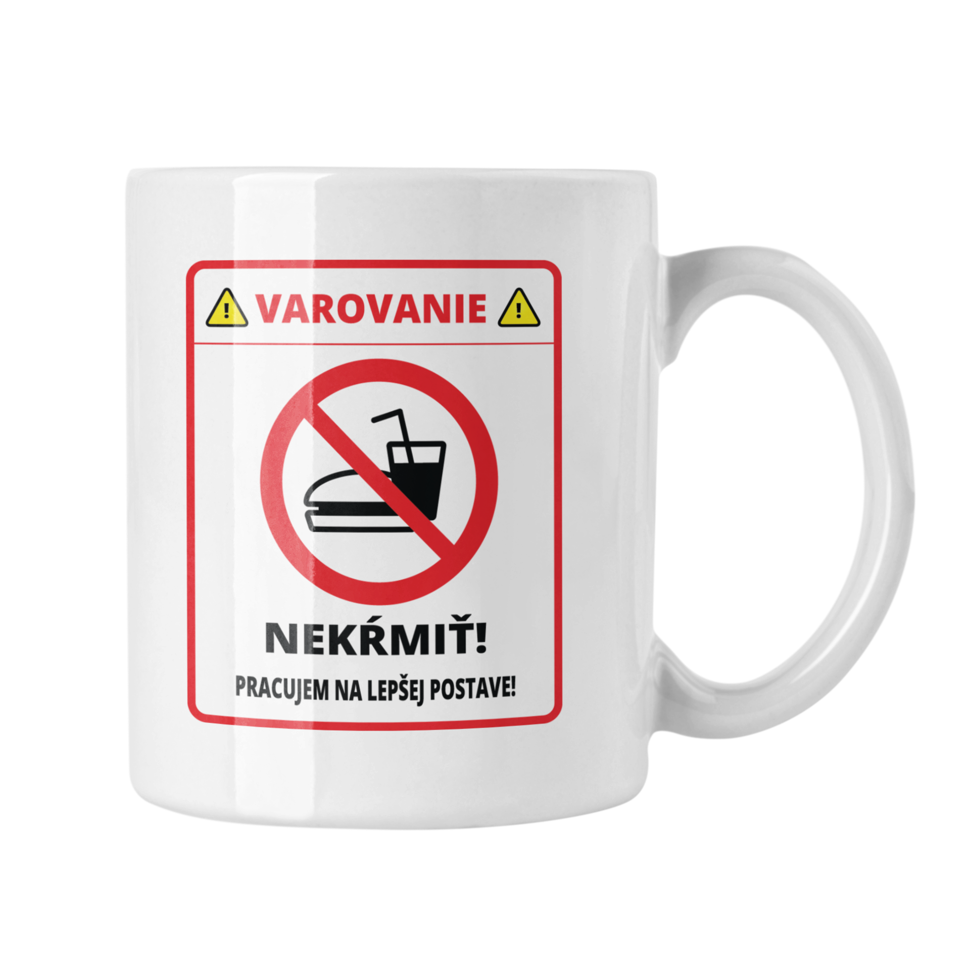 Hrnček s potlačou Varovanie