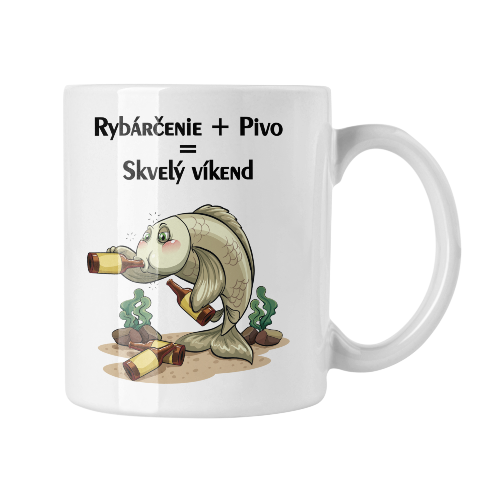 Hrnček s potlačou Rybárčenie + Pivo