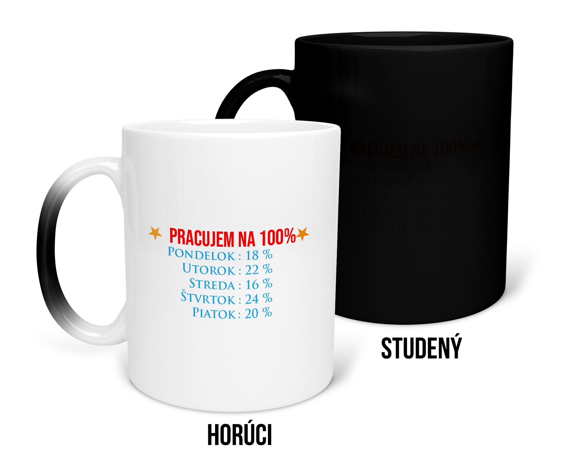 Hrnček s potlačou Pracujem na 100%