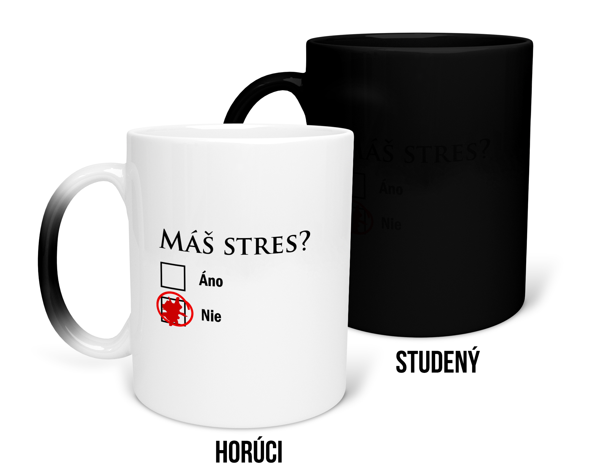 Hrnček s potlačou Máš stres?