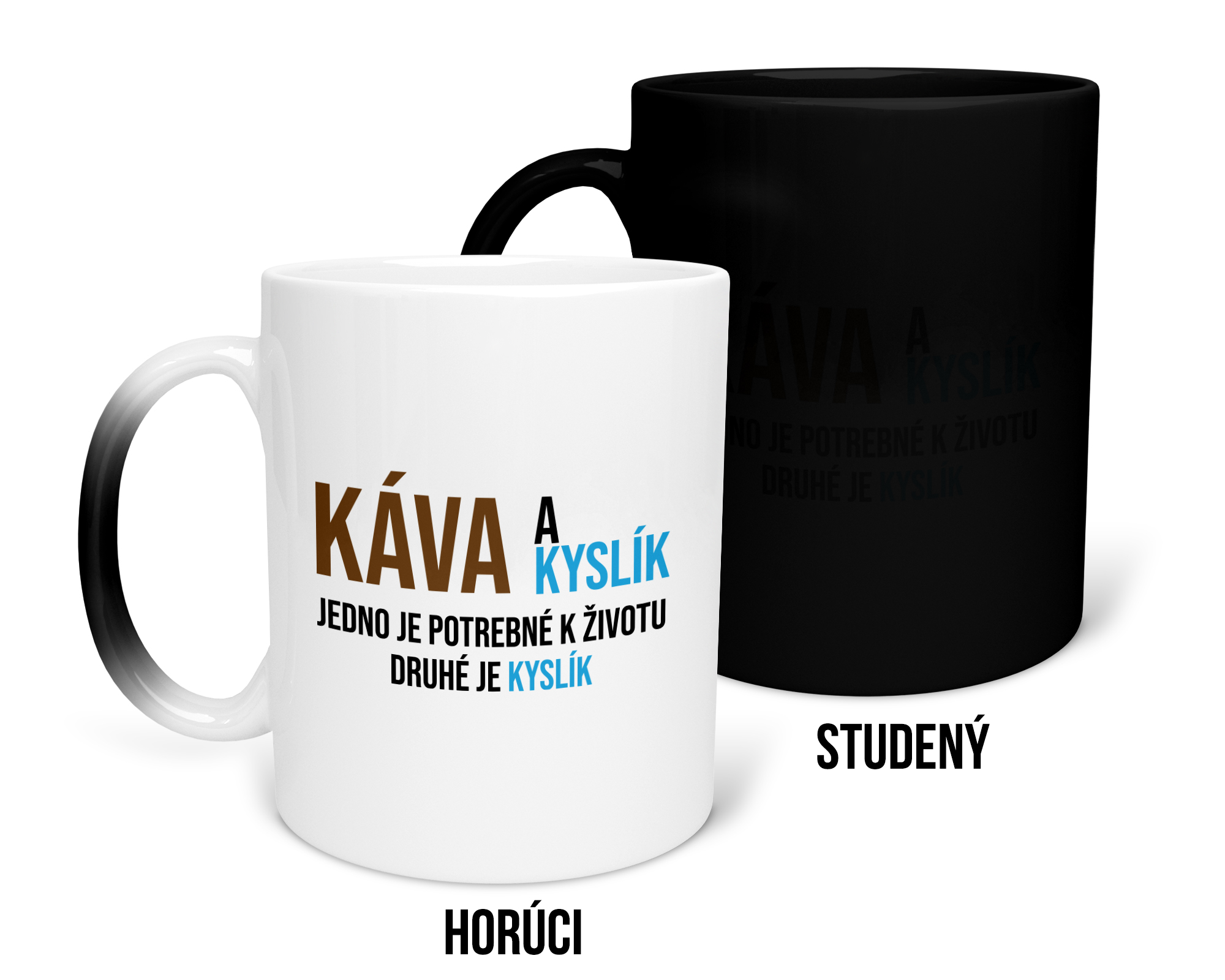 Hrnček s potlačou Káva a kyslík