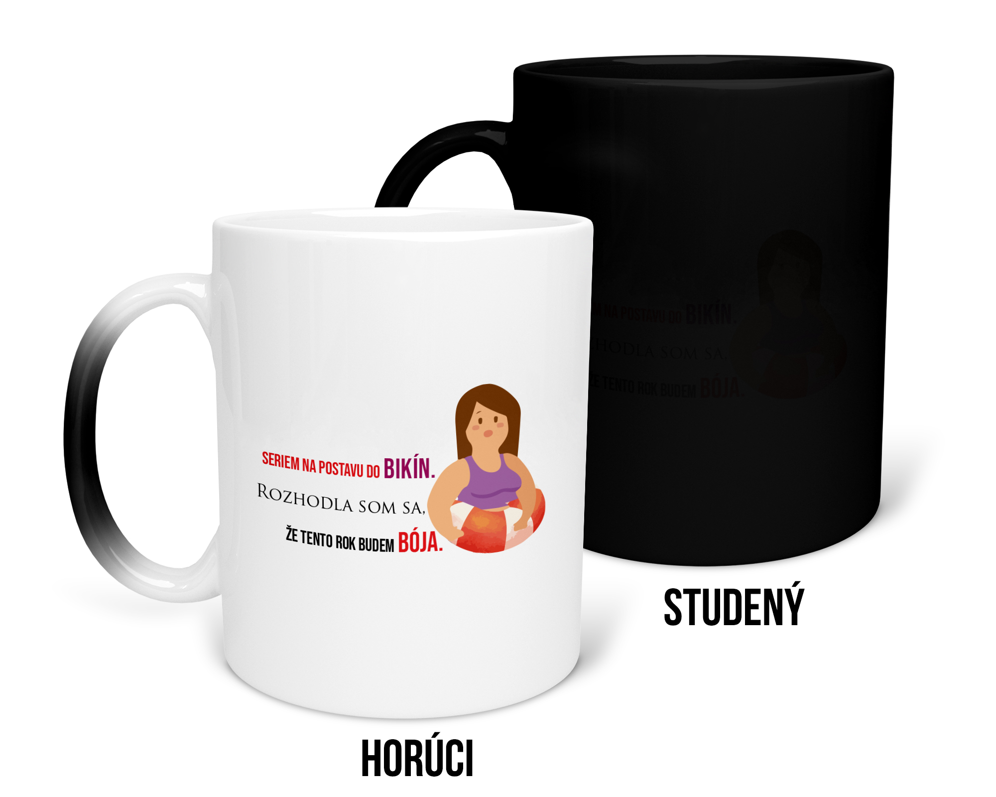 Hrnček s potlačou Seriem na postavu do bikín