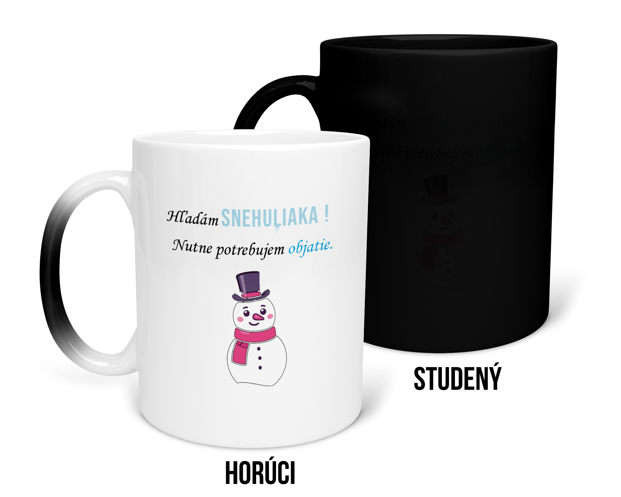Hrnček s potlačou Hľadám snehuliaka