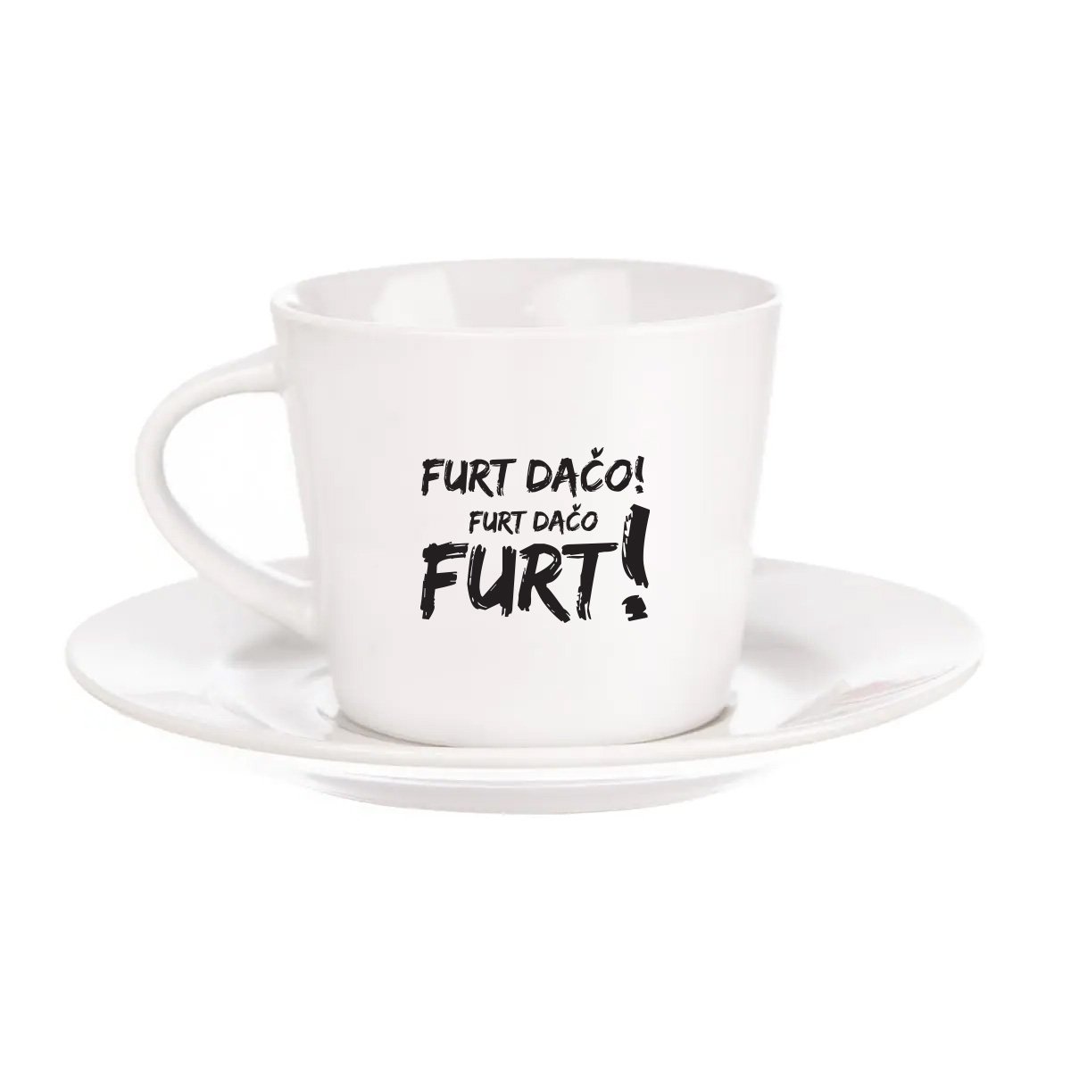 Kávová šálka 180ml s potlačou "Furt dačo"