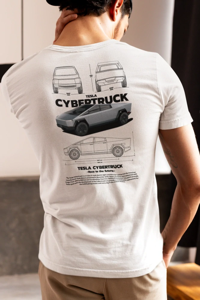 Autičkárske tričko TESLA CYBERTRUCK white