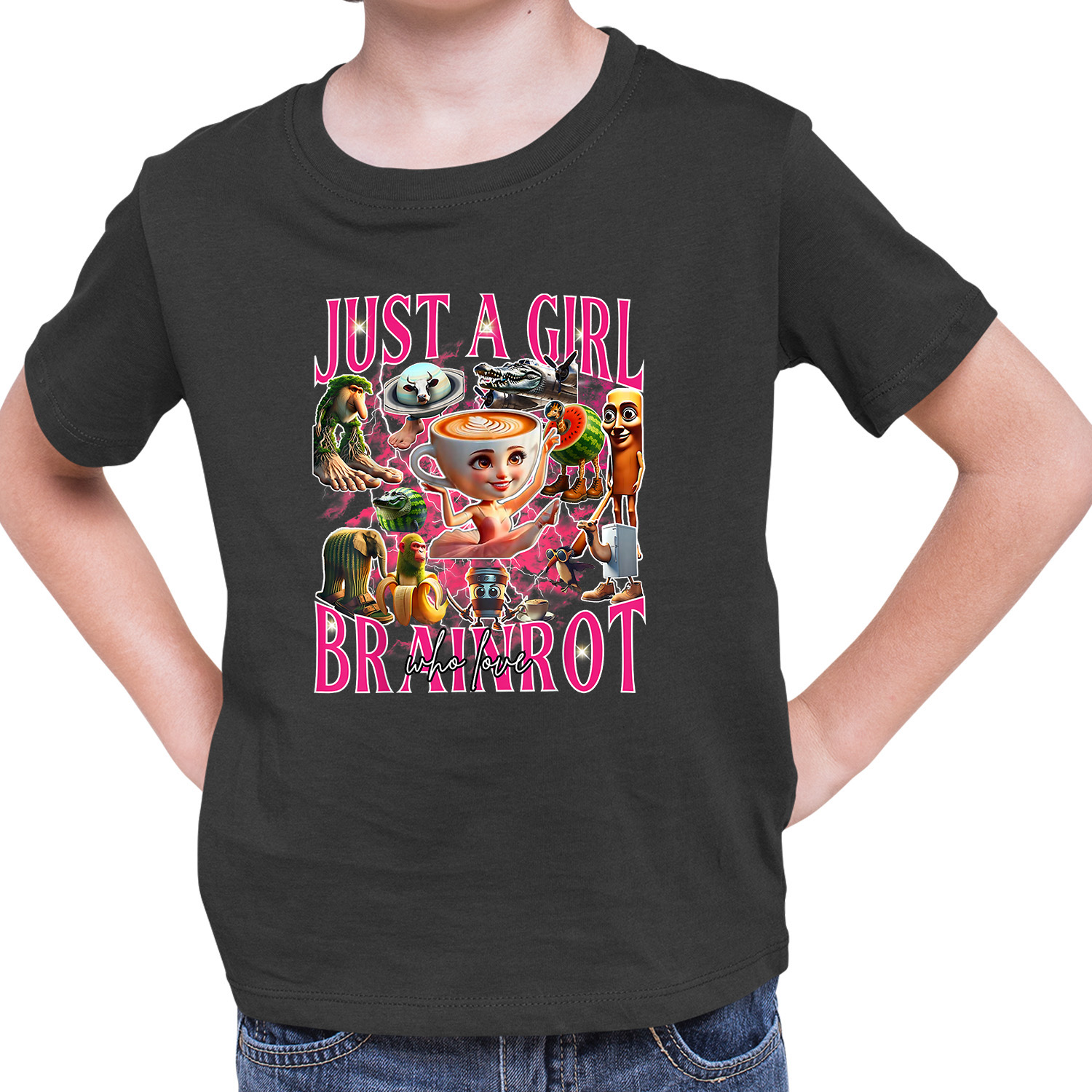 Tričko Italian brainbot Just a girl who loves brainrot (Tričko s kvalitnou potlačou)