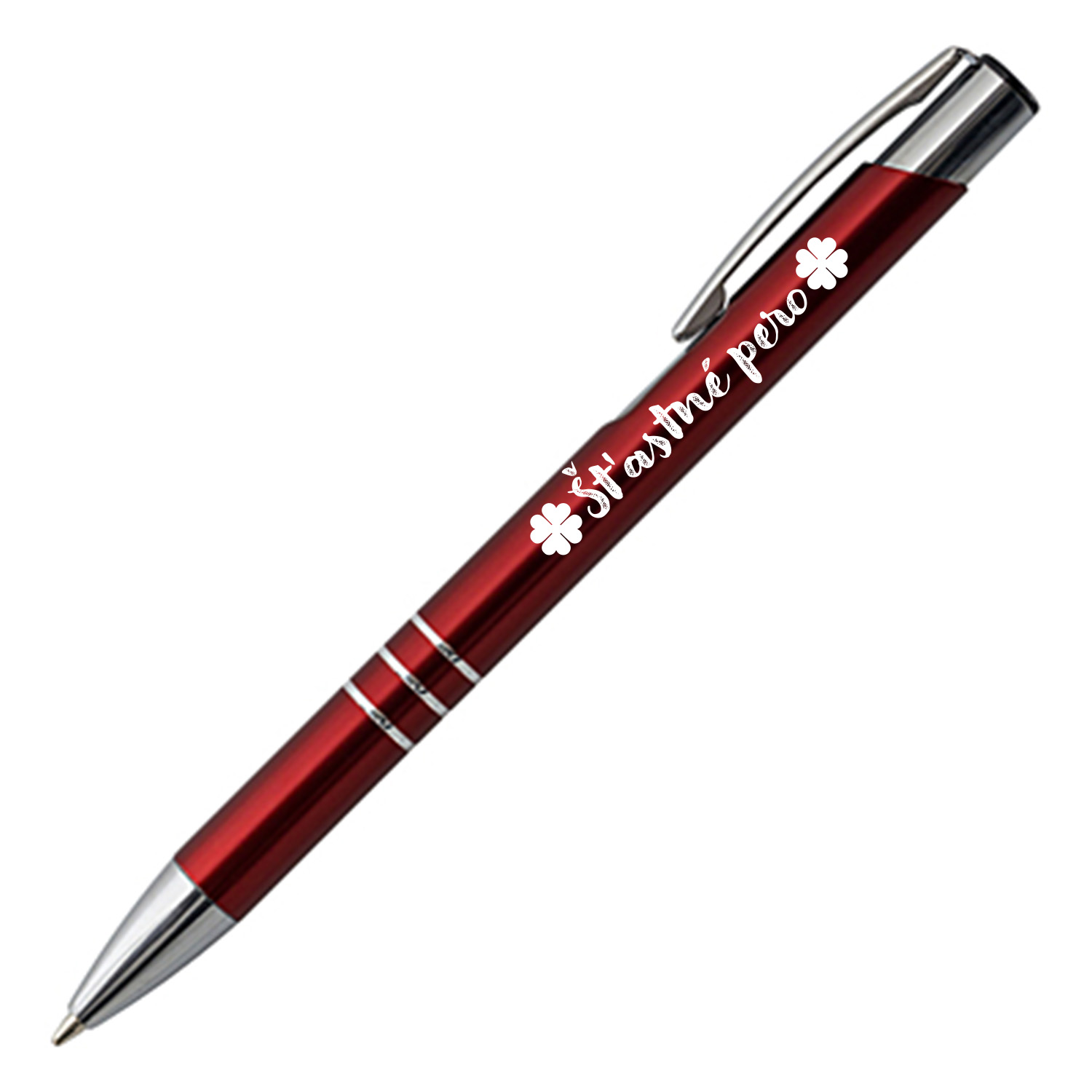 Kovové pero s púzdrom a gravírovaním "Šťastné pero"