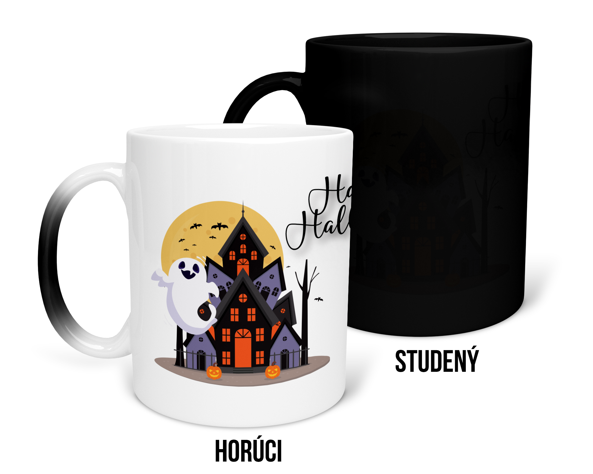 Hrnček s potlačou Happy Halloween s menom na želanie