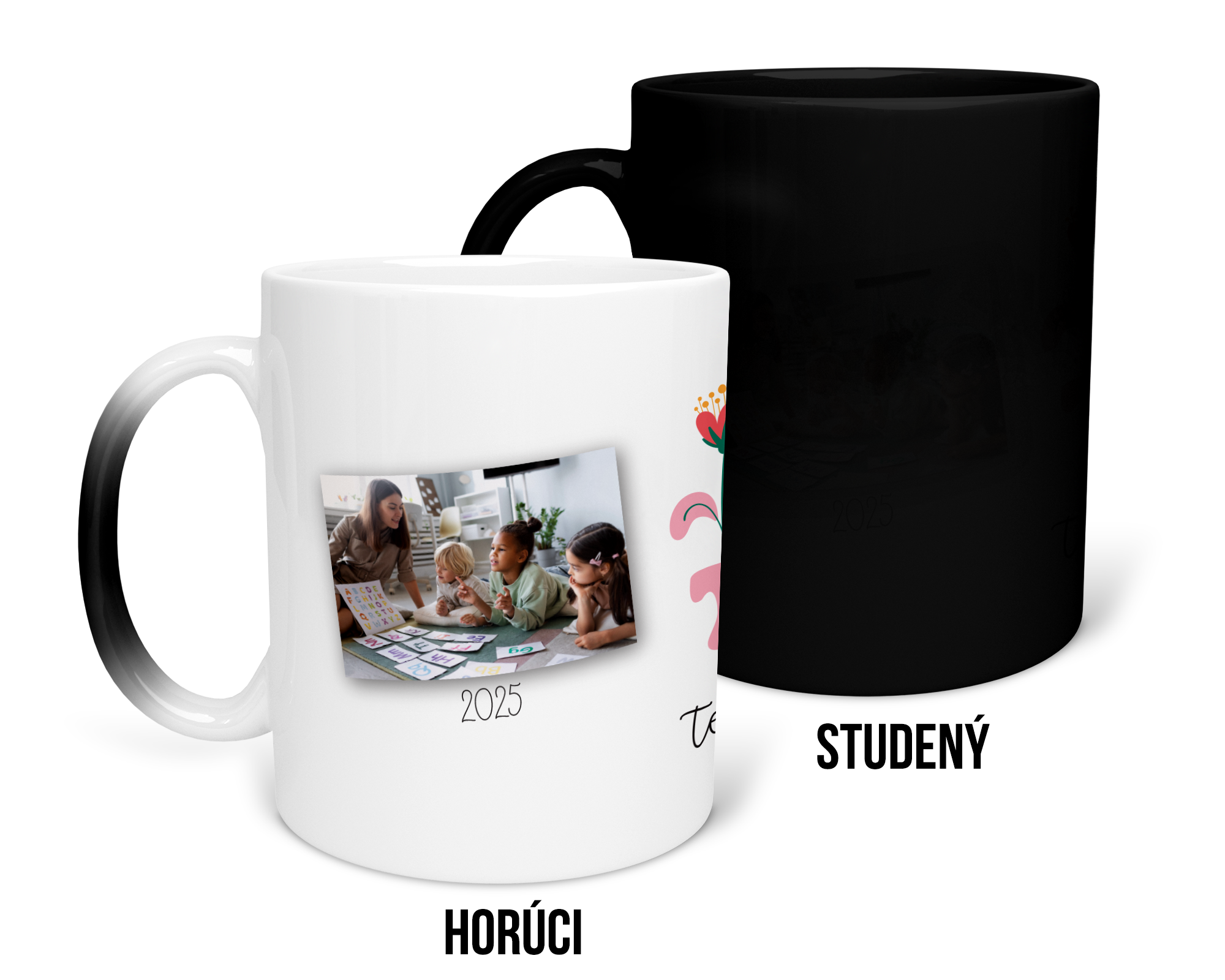 Hrnček s potlačou Teacher s foto na želanie