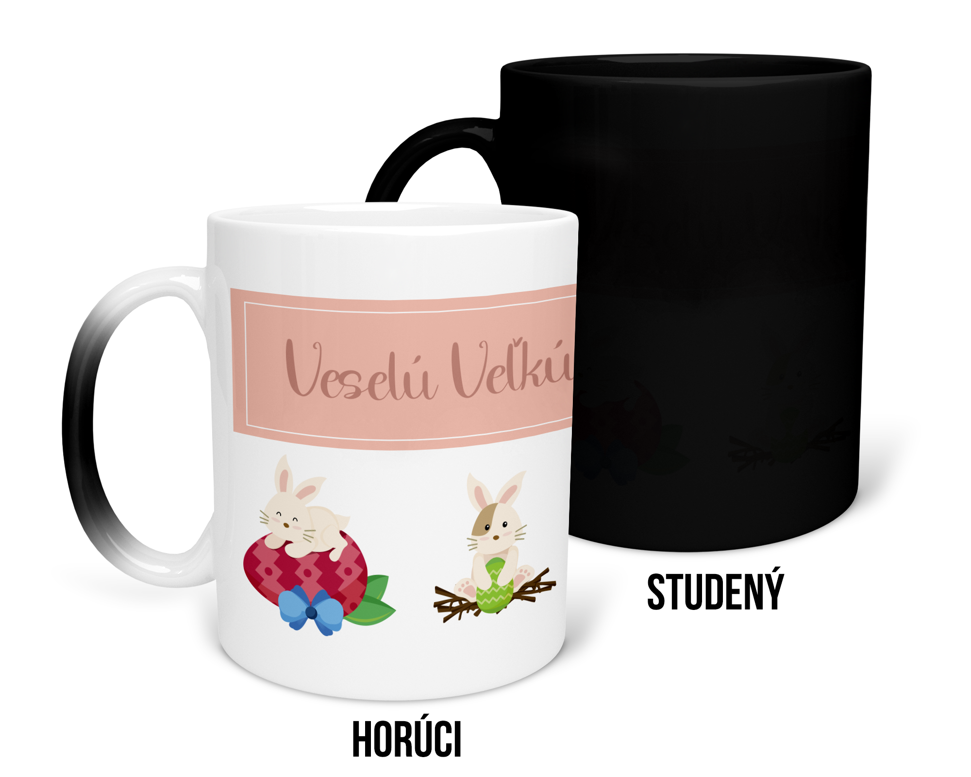 Hrnček s potlačou Veselú Veľkú noc s menom na želanie