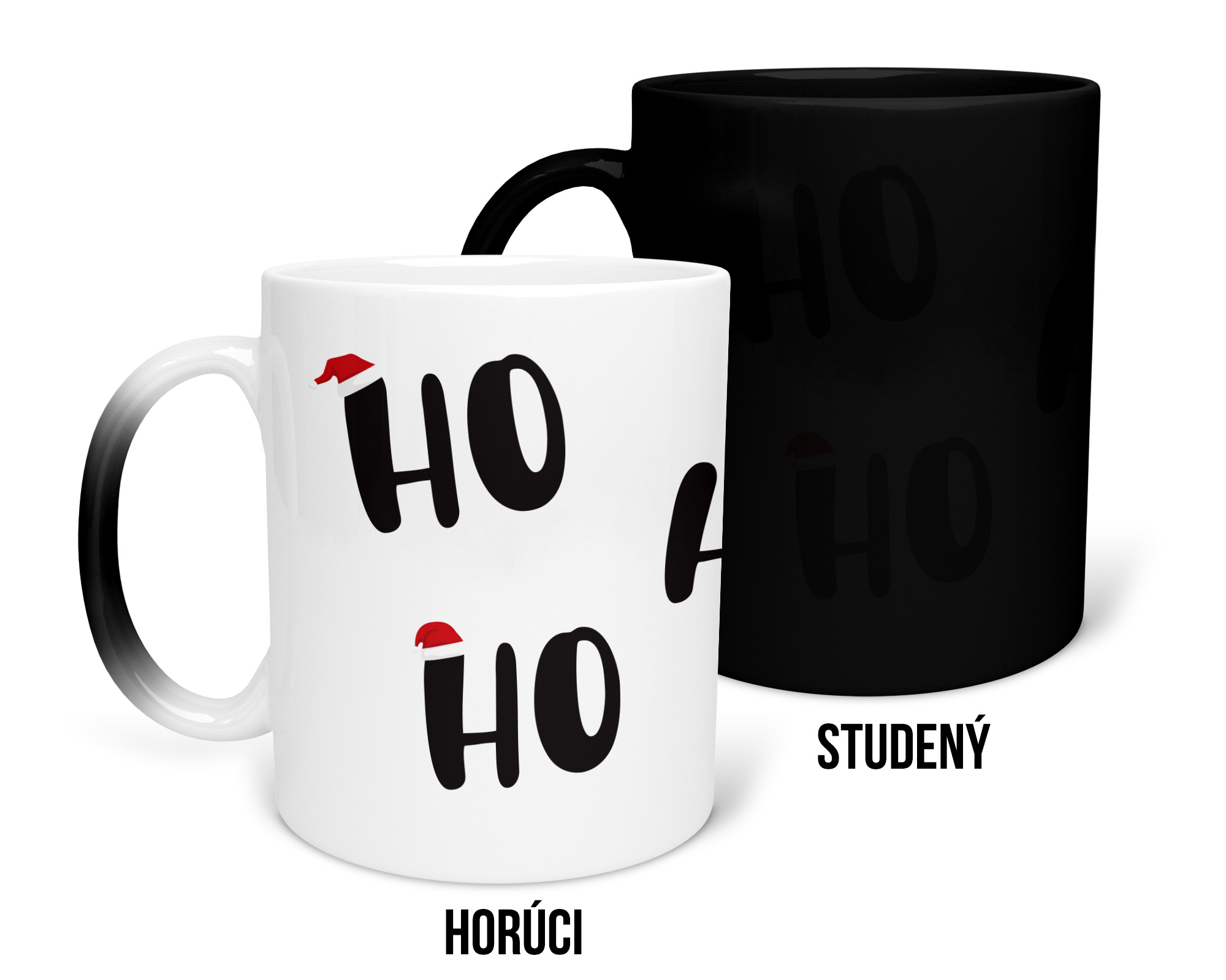 Hrnček s potlačou "HO HO HO" s menom na želanie