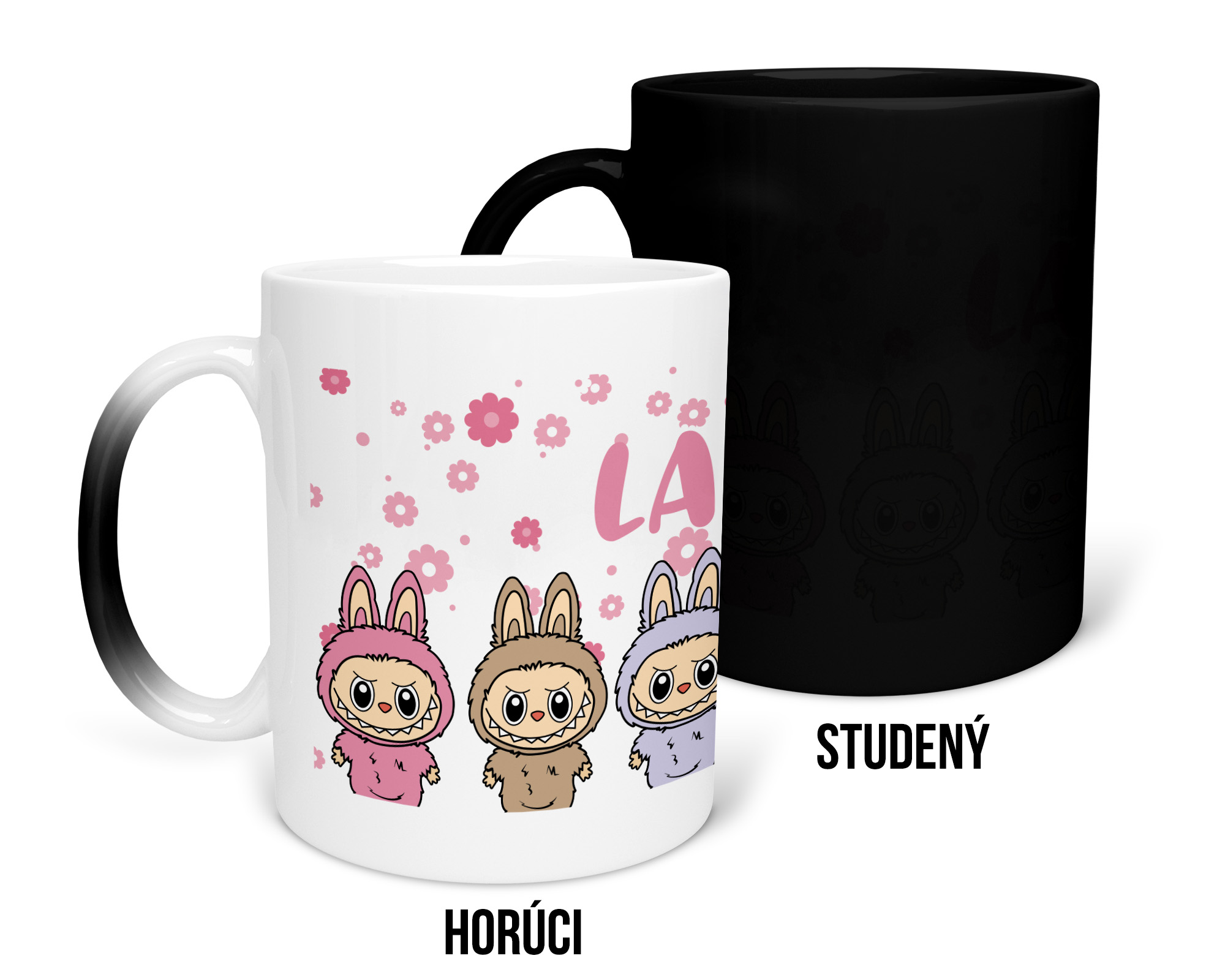 Hrnček s potlačou "LABUBU1" s menom na želanie