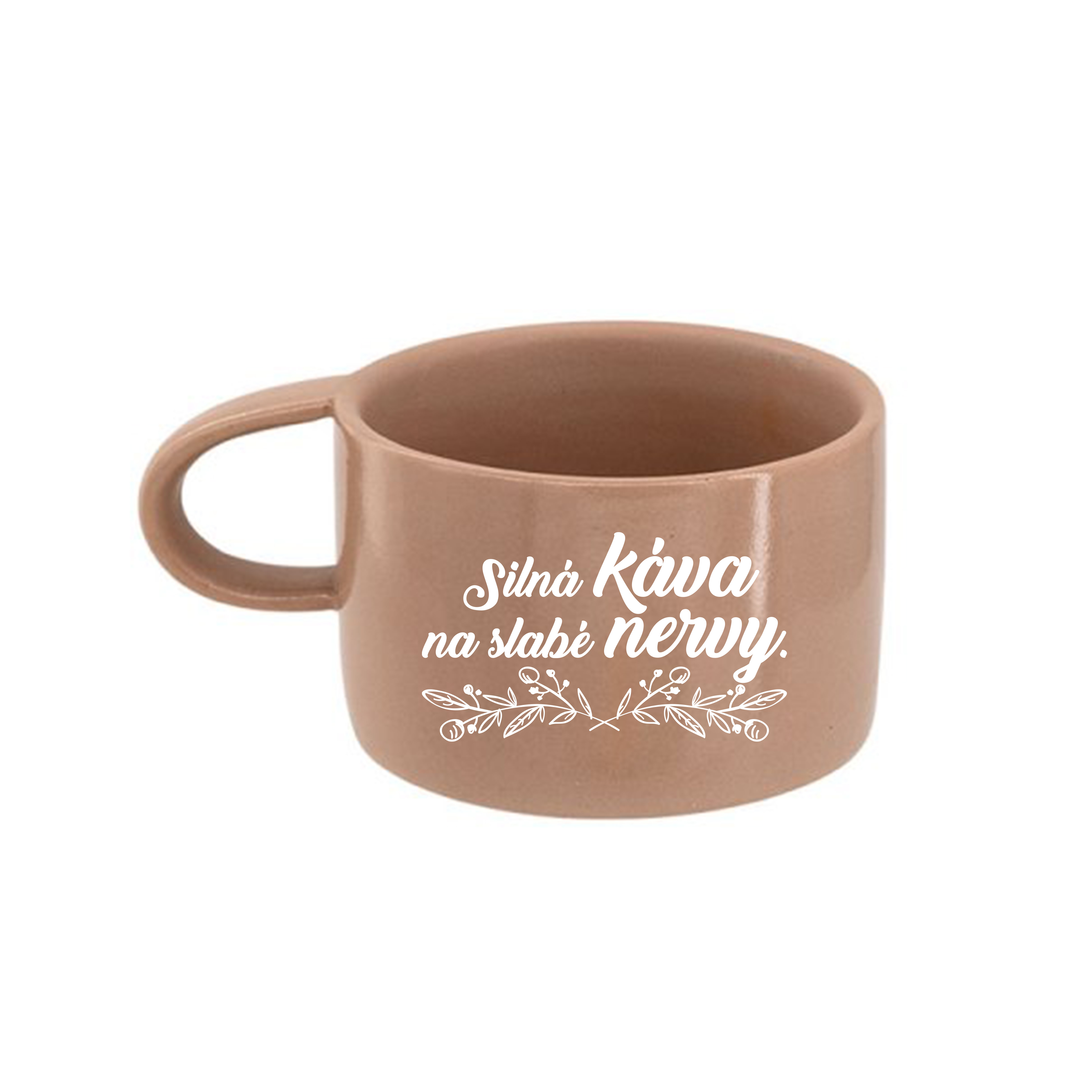 Hrnček makrónka Silná káva na slabé nervy.