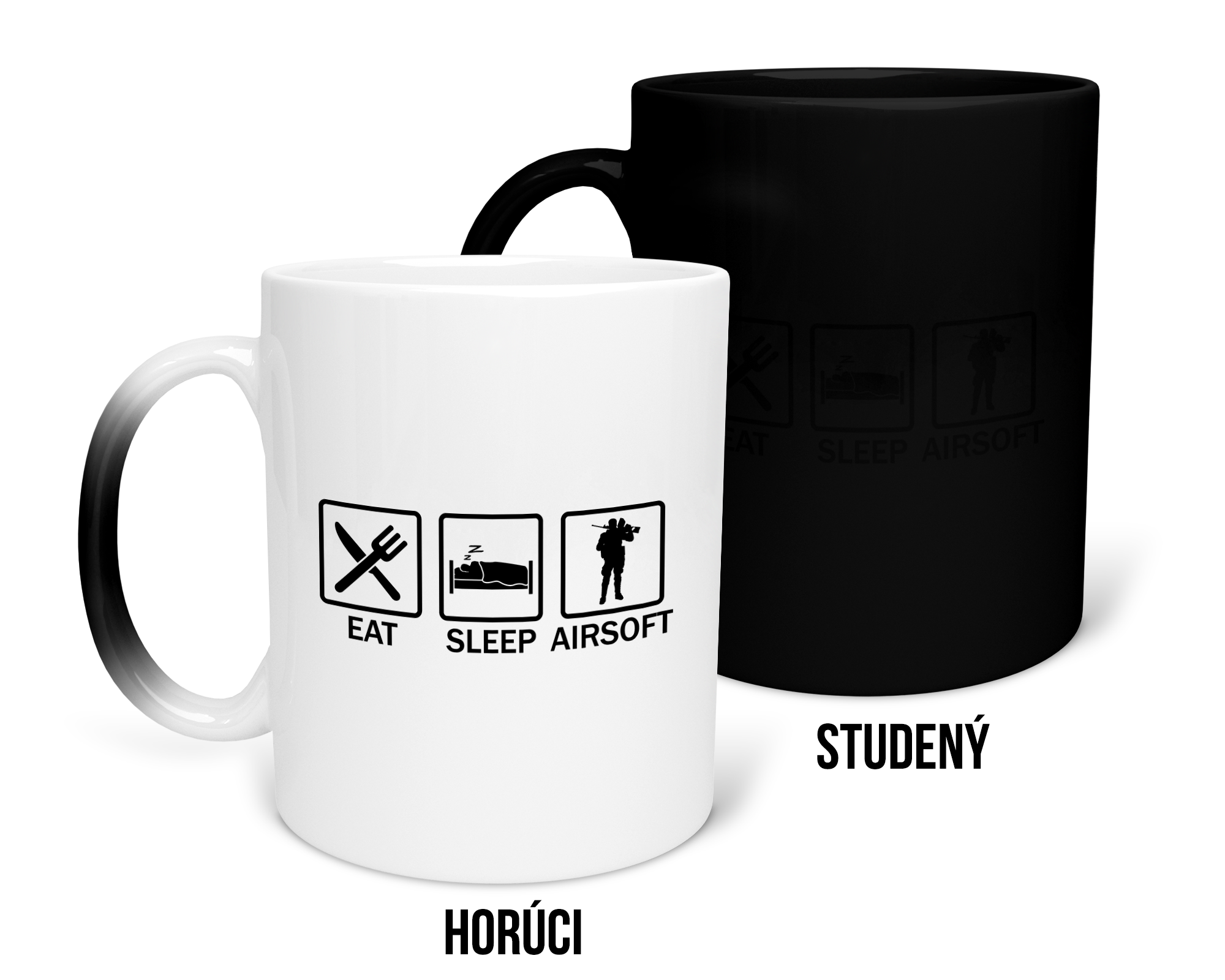 Hrnček s potlačou Eat Sleep Airsoft