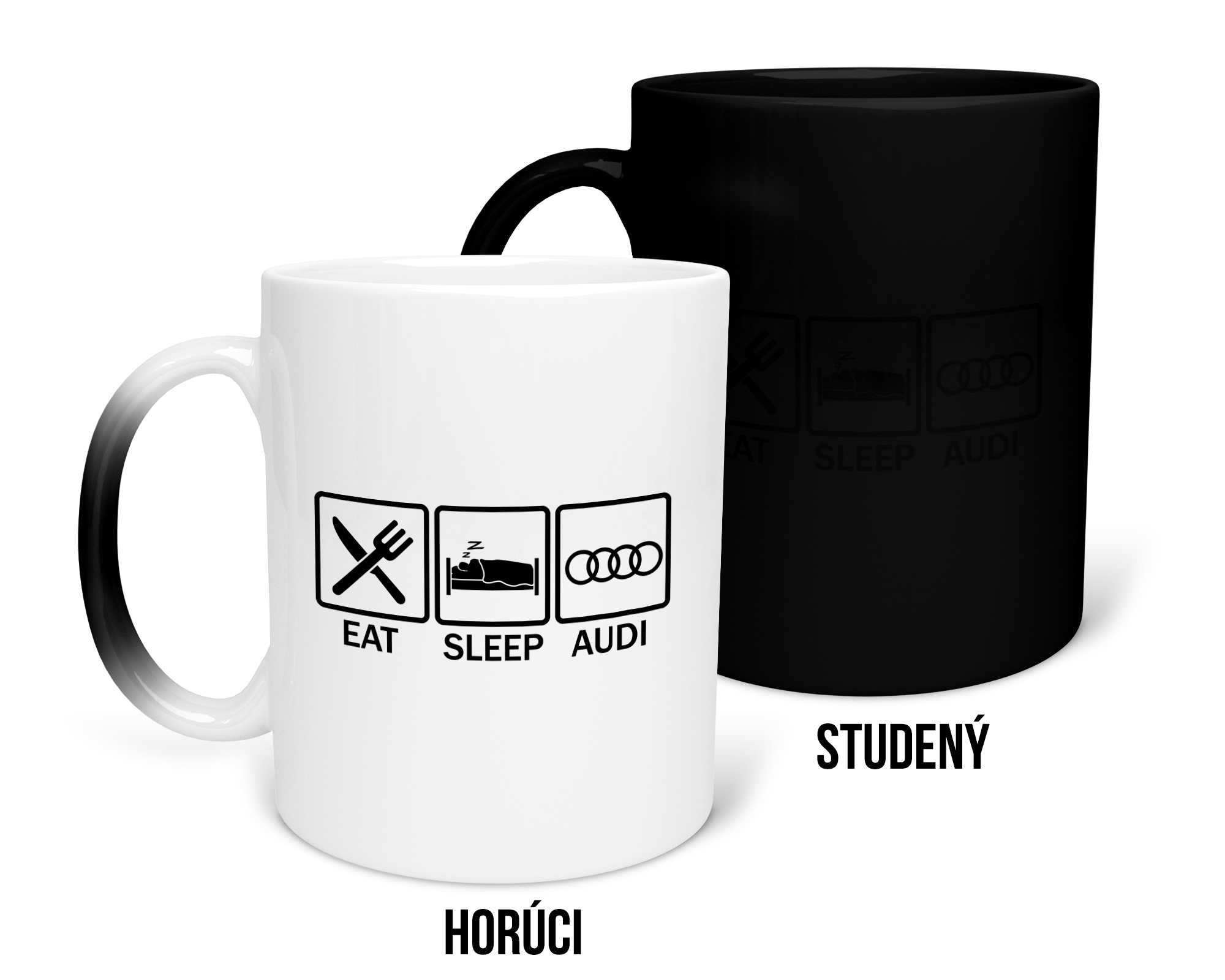 Hrnček s potlačou Eat Sleep Audi