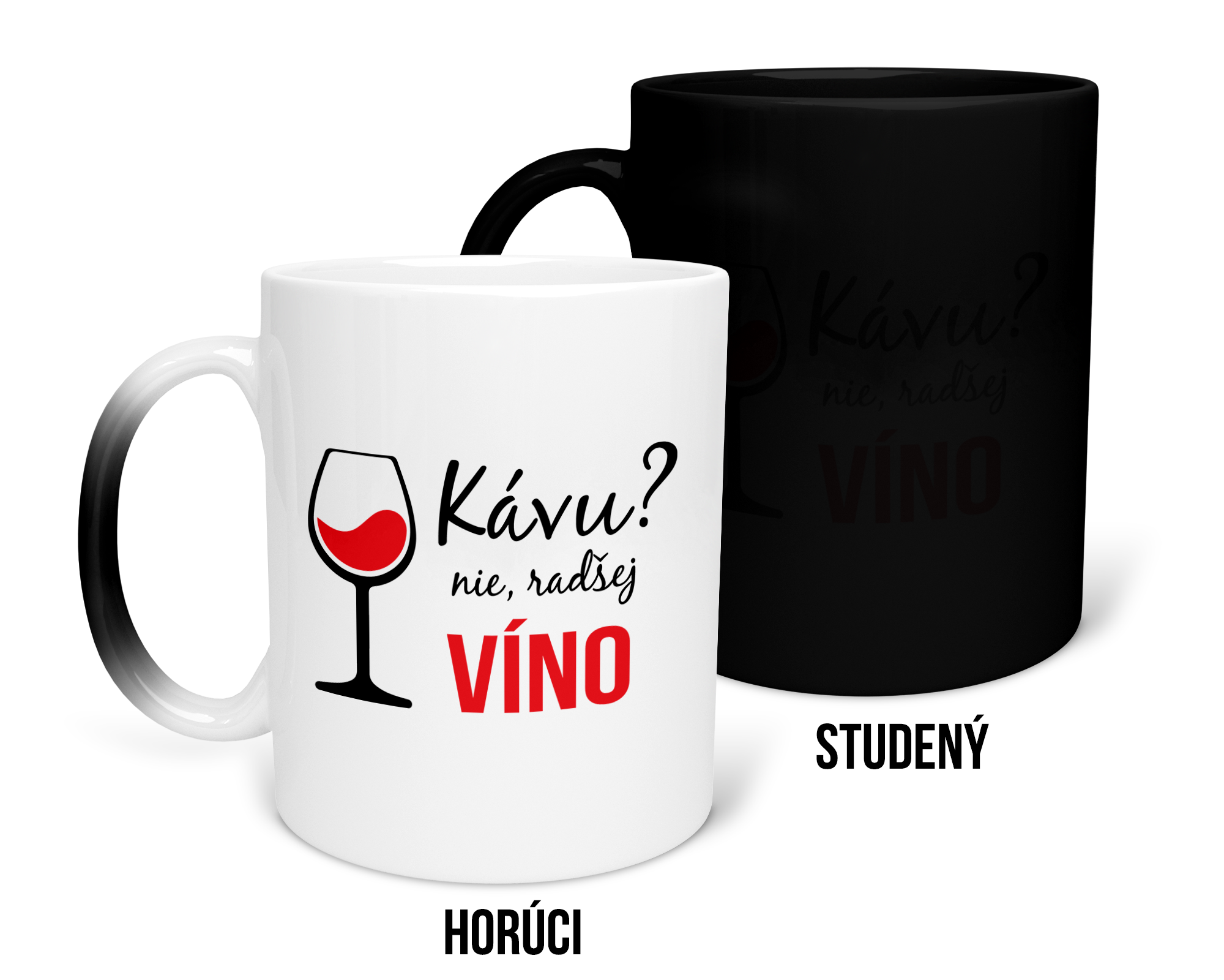 Hrnček s potlačou Kávu, víno