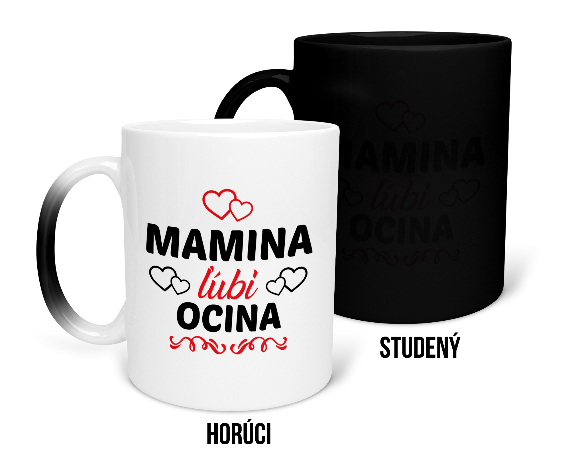 Hrnček s potlačou Mamina ľúbi Ocina