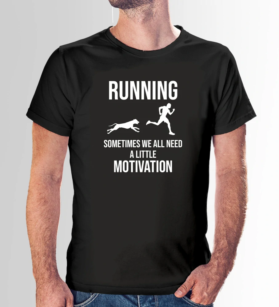 Vtipné tričko s potlačou "Running - motivation" (Tričko s kvalitnou potlačou)