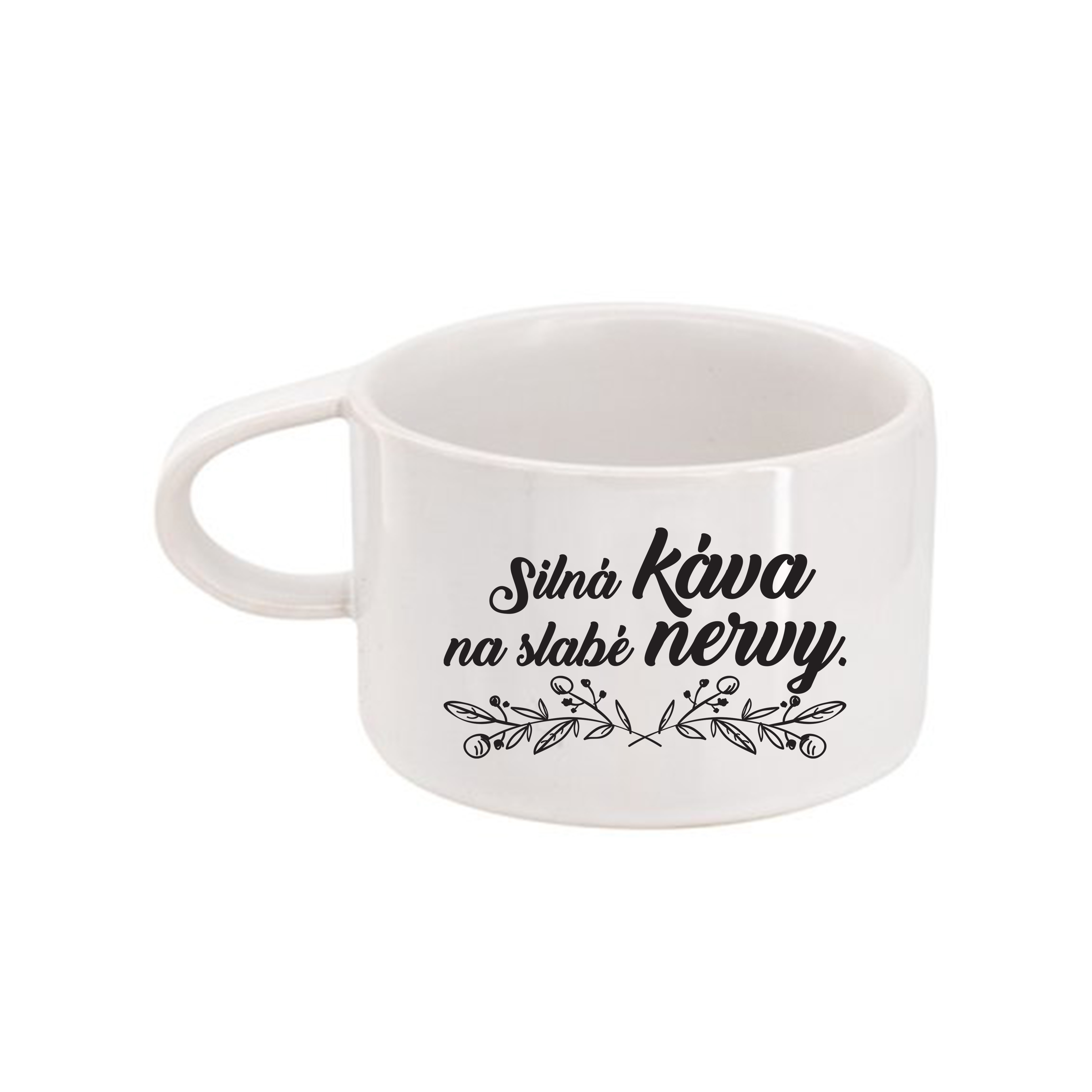 Hrnček makrónka Silná káva na slabé nervy.