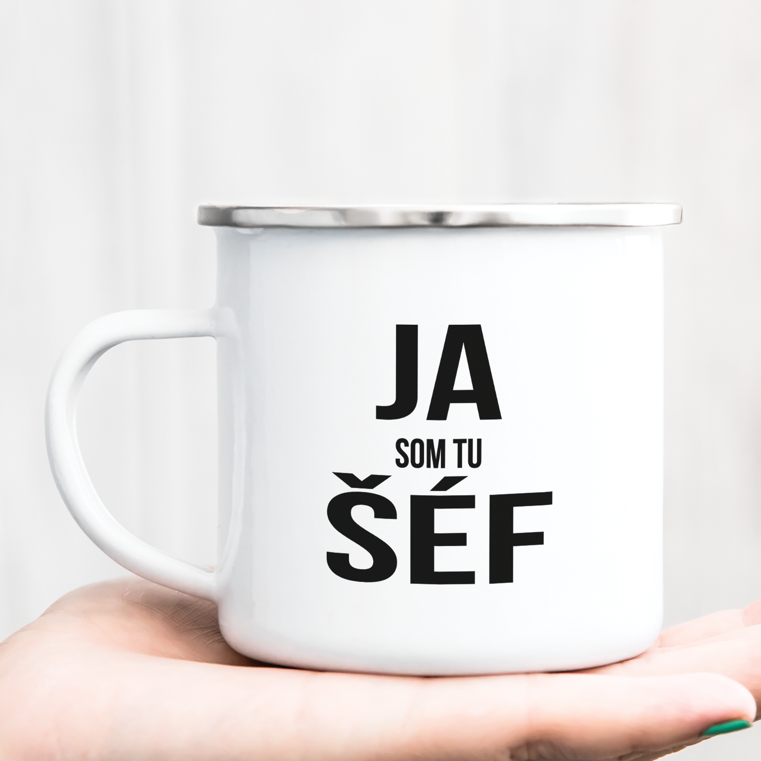 Hrnček s potlačou Ja som tu Šéf