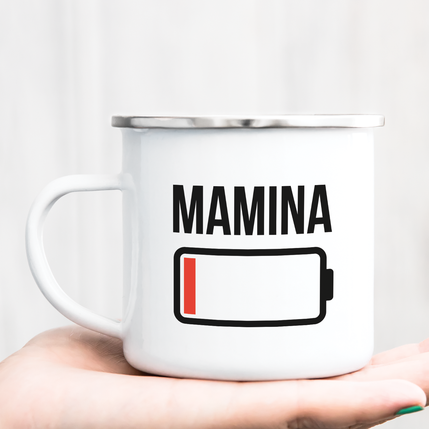 Hrnček s potlačou Mamina baterka