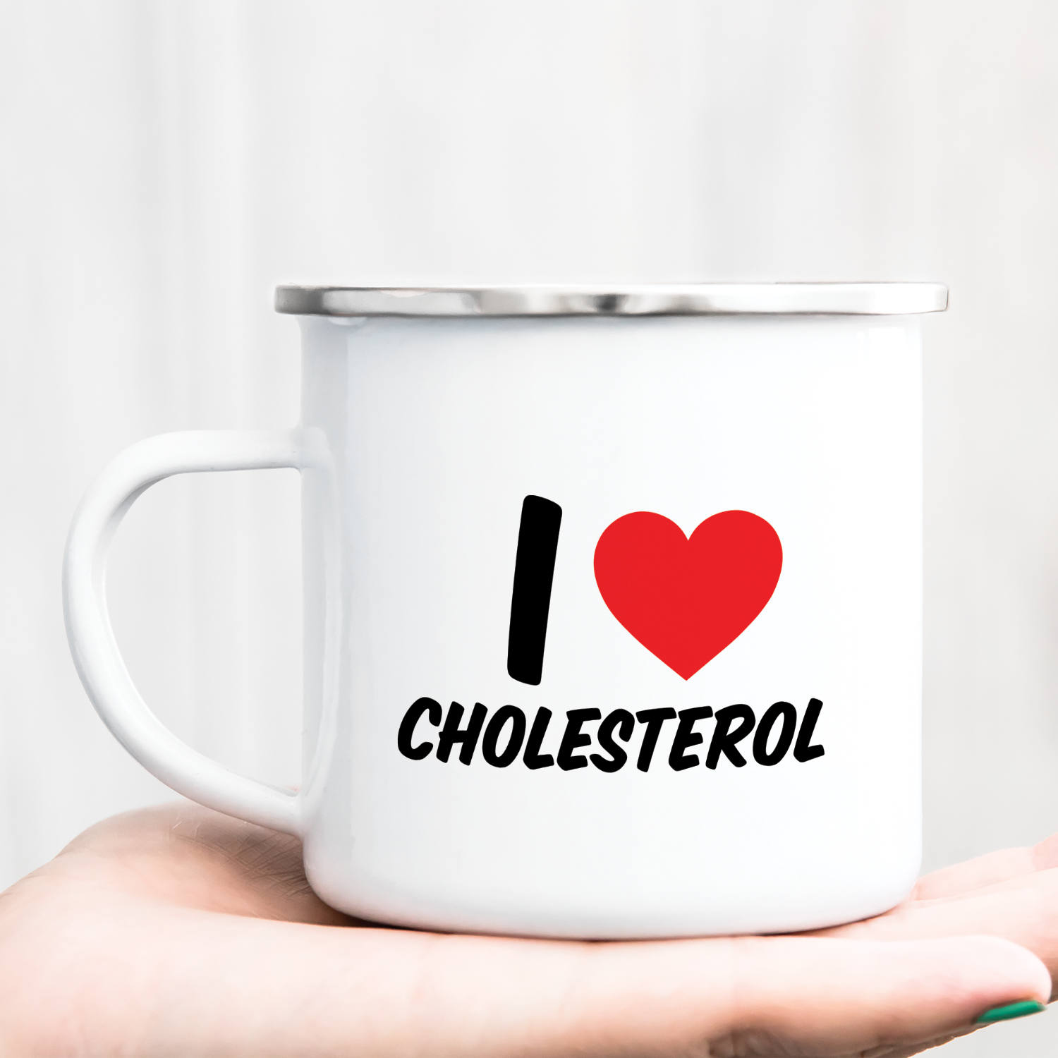 Hrnček s potlačou I love cholesterol