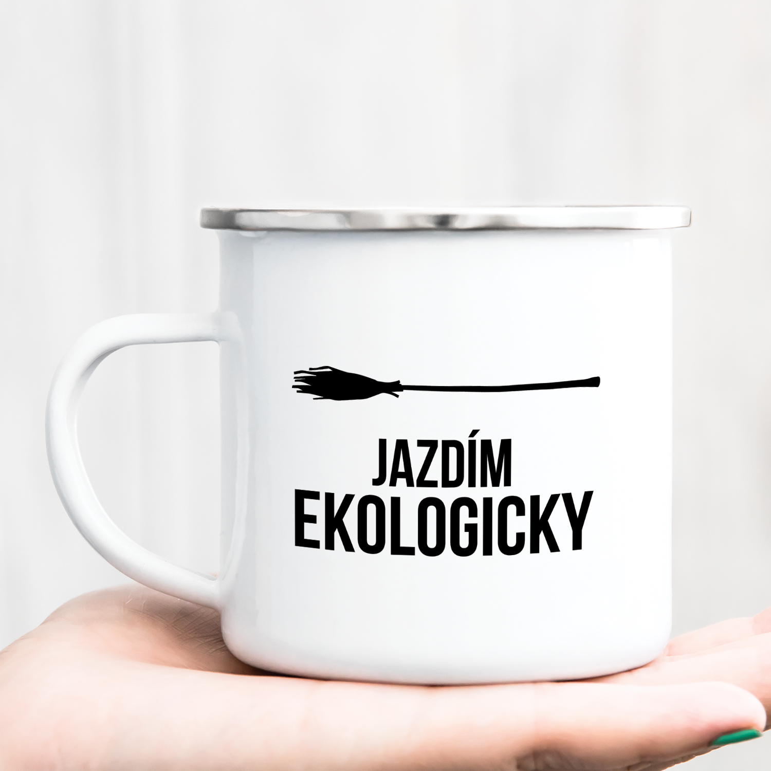 Hrnček s potlačou Jazdím ekologicky