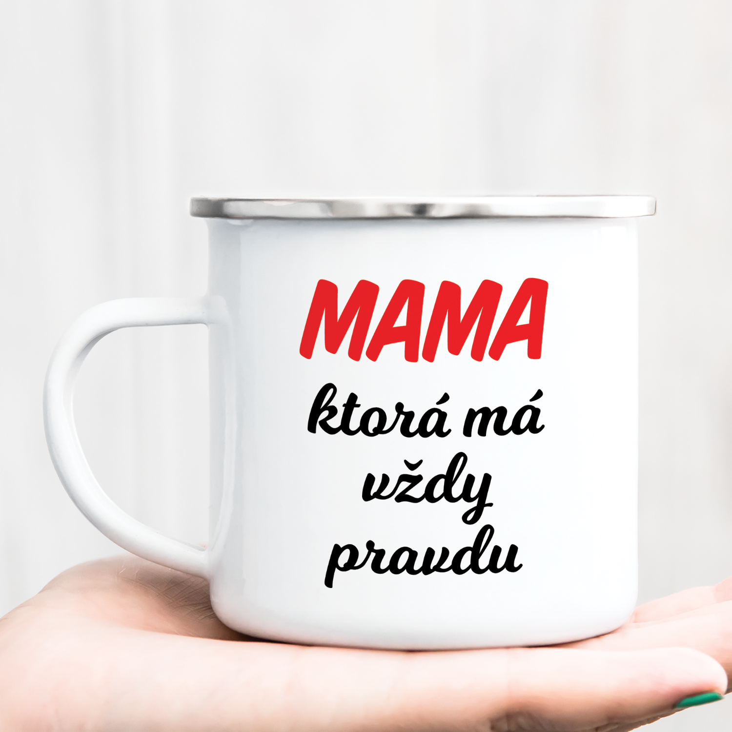 Hrnček s potlačou Mama ktorá má vždy pravdu (Hrnček s kvalitnou potlačou)